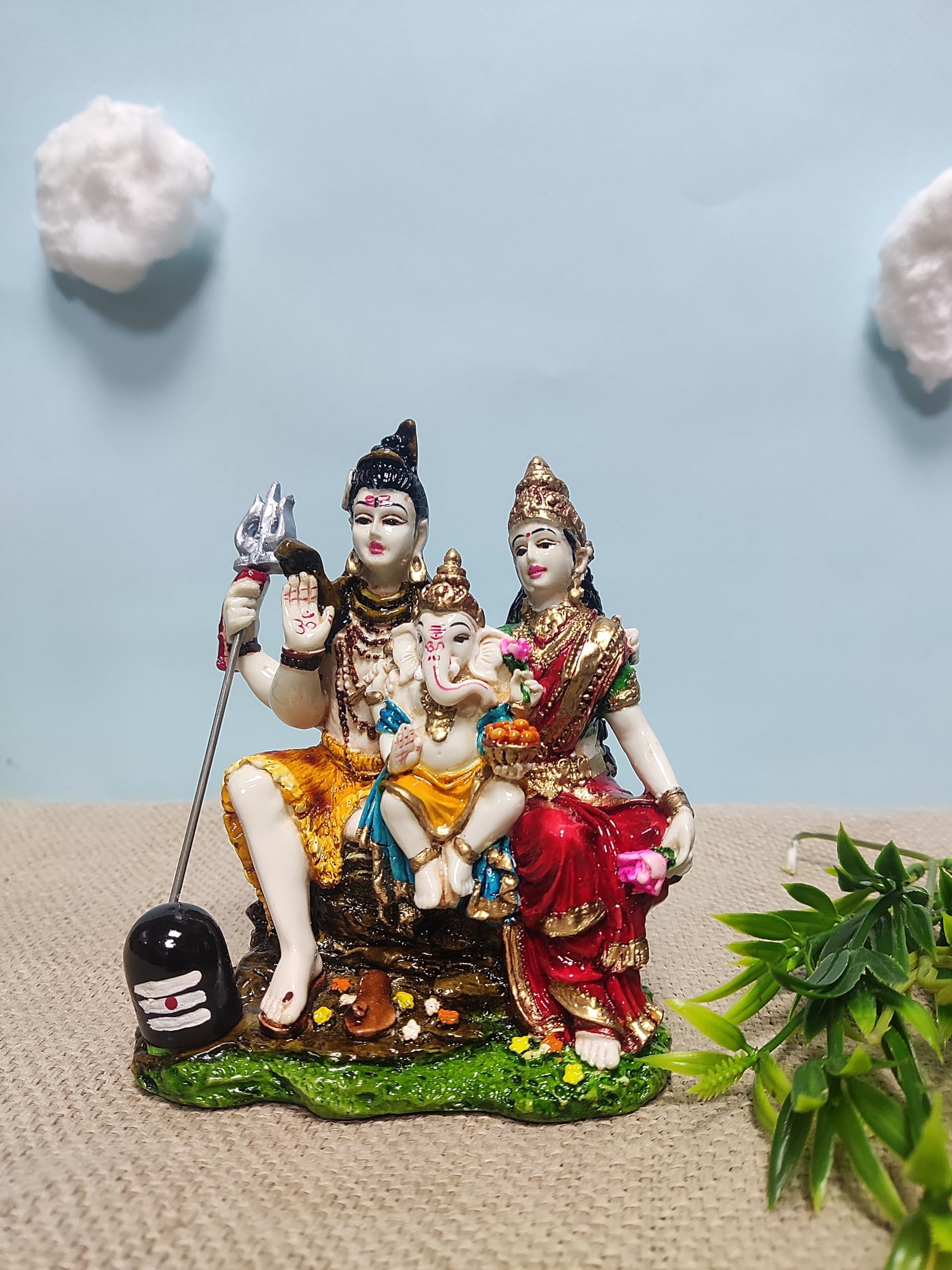 Pratima Shiv Parivar Murti Idol | Shiva Parvati - Shiv Parivar Bholenath Shankar Ganesh Family Murti Idol Statue Sculpture