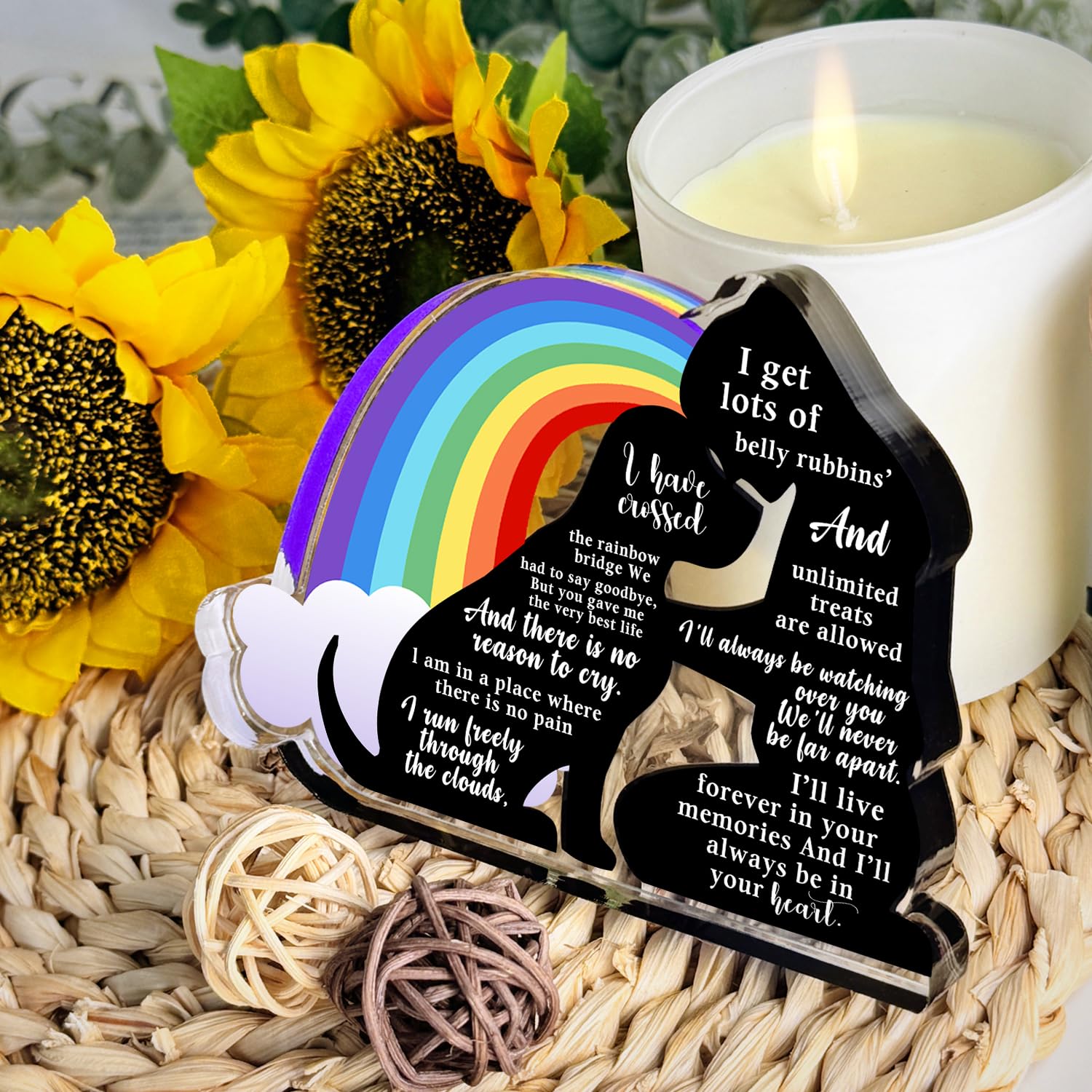 Pet Memorial Gifts, Sympathy Gifts for Loss of Dog, Pet Sympathy Gifts, Bereavement Gifts for Loss Pet, Pet Memorial Acrylic Rai