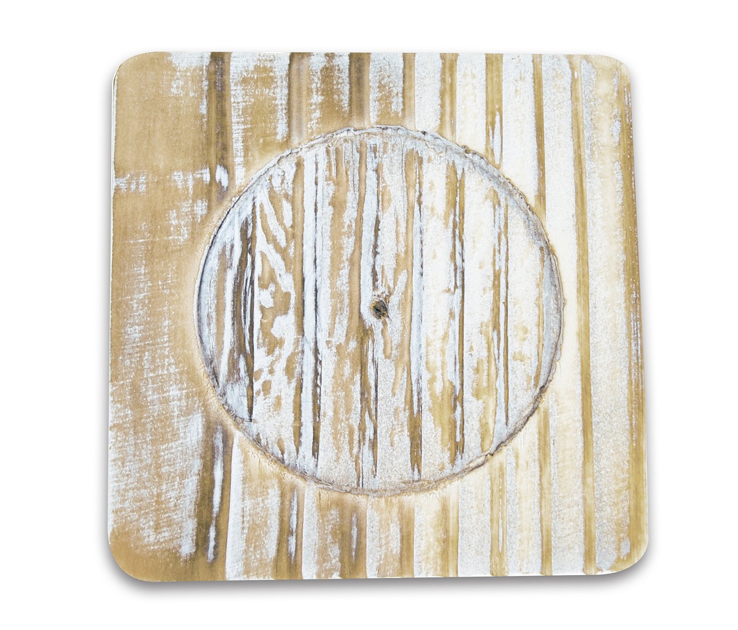 Cota Global Baja Beach Starfish Nautical Wooden Coaster Set - Rustic Square Coaster Set With Holder, Cute Beach Theme Drink Coas