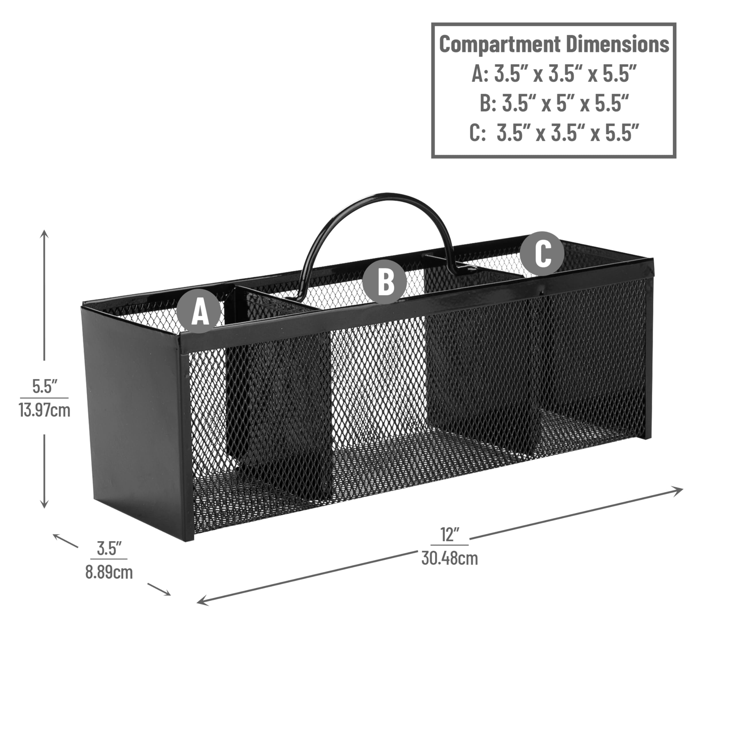 Mind Reader Utensil Dispenser, Silverware Organizer, Cutlery Countertop Organizer, Metal Mesh, 12''L X 3.5''W X 5.5''H, Black