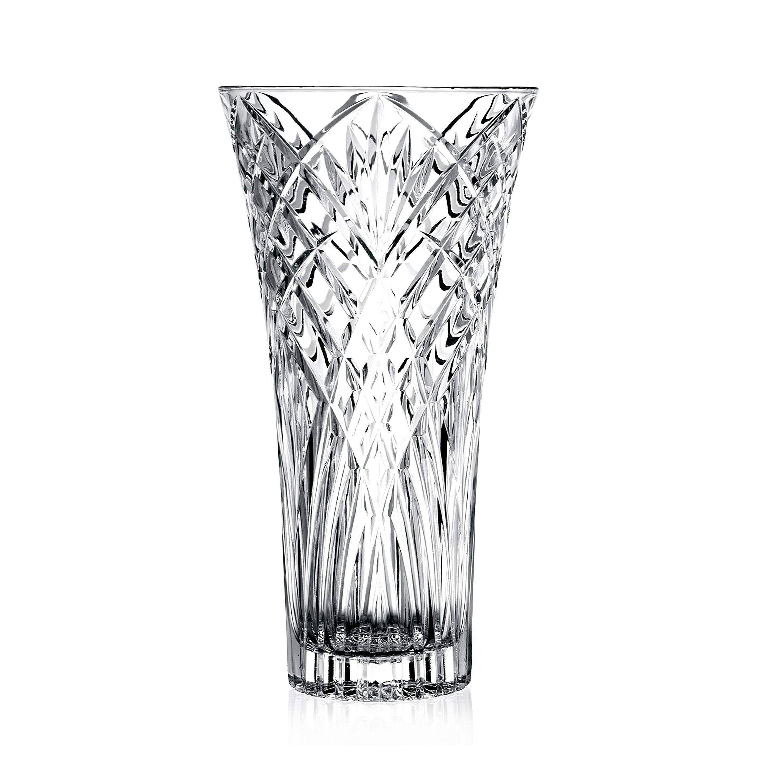 Glass Vase - 12 Flower Vase - Table Vase - for Flowers - Roses - Cut Design - Made in Europe - by Barski