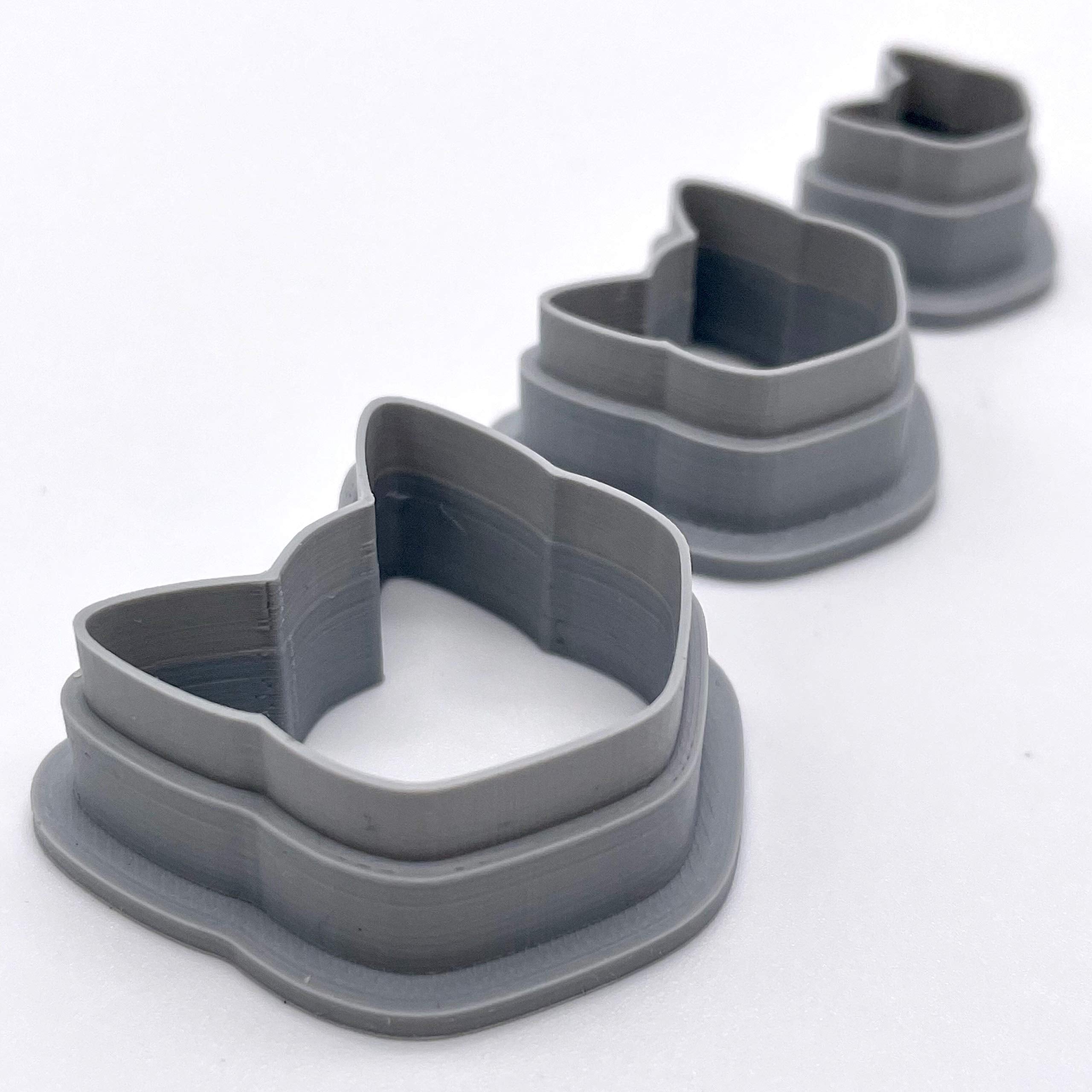 Polymer Clay Cutters - The Clayful Co Cat Pack Set Of 3 - Plastic Cutter For Making Jewelry And Earring Shapes