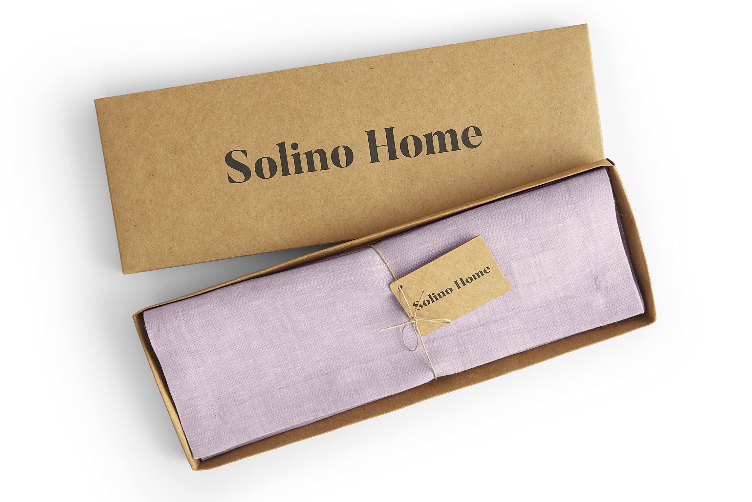 Solino Home Linen Placemats 19'' L X 14'' W Inch - 100% Pure Linen Chambray Lavender Cloth Placemats Set Of 4 - Athena, Washable