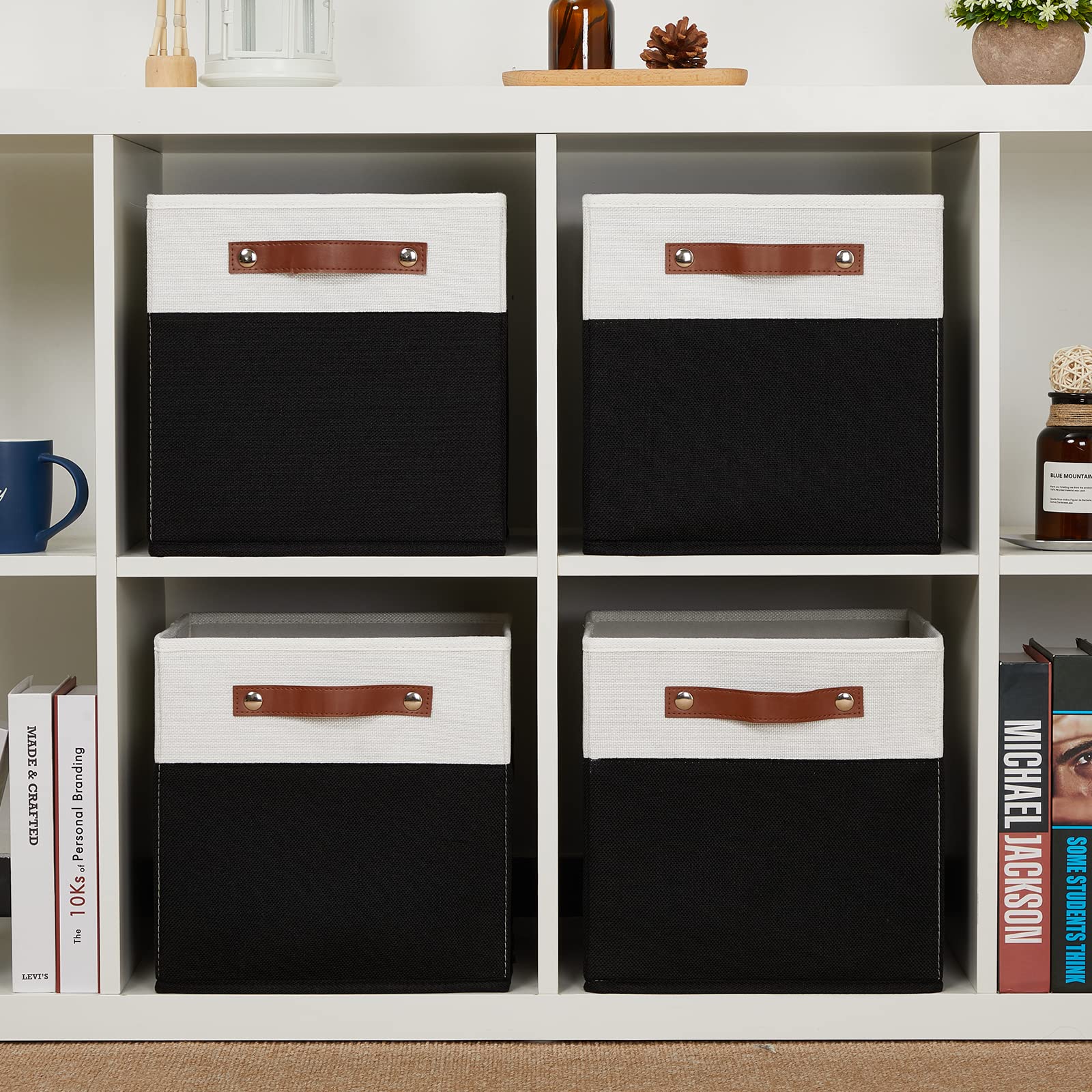 Dullemelo Storage Cubes 11 Inch,Cube Storage Bins With Handles For Organizing,Fabric Storage Baskets For Shelves Nursery Closet