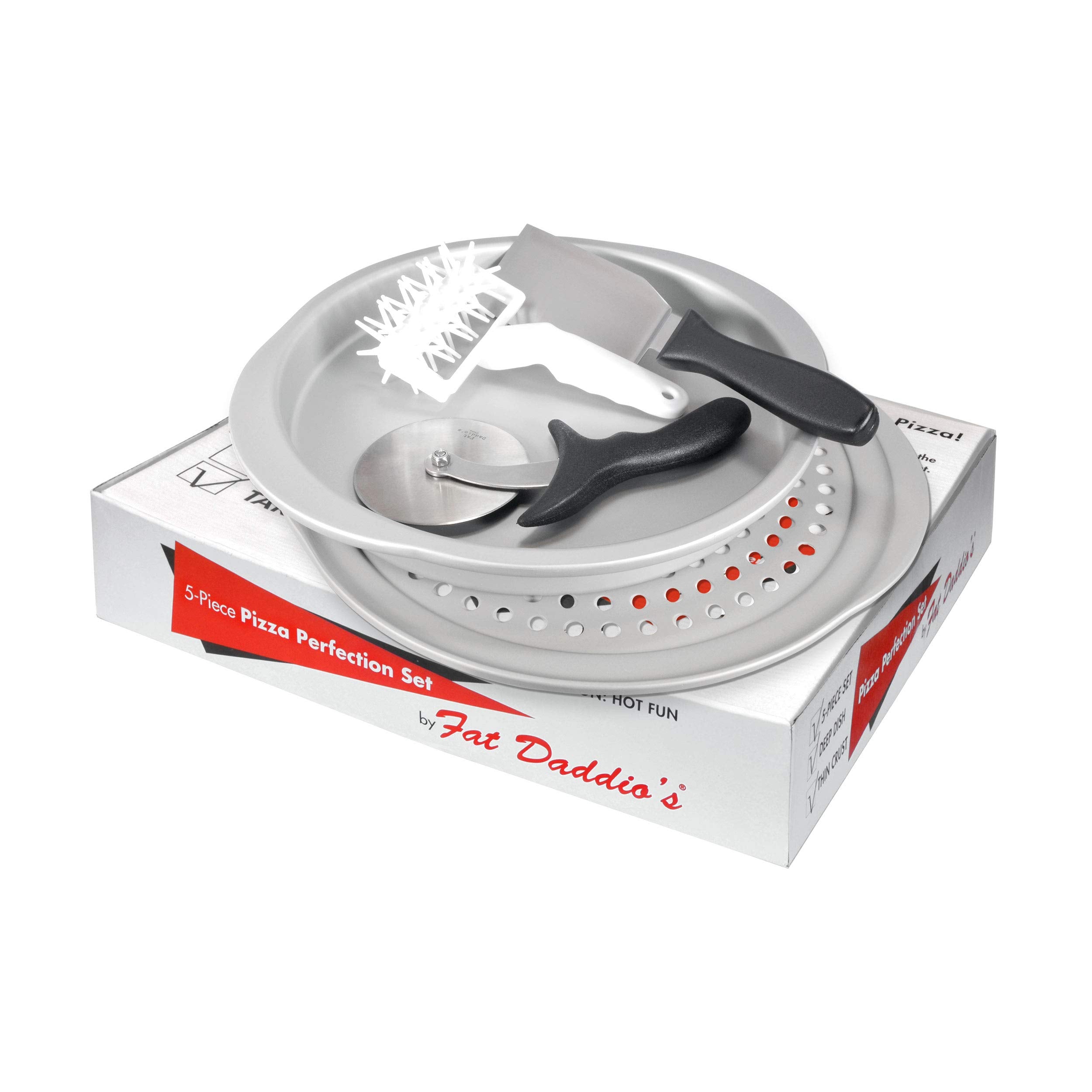 Fat Daddio'S Pzt Pizza Set, 2.5 X 14.5 X 14.5 Inch, Silver, Black, White