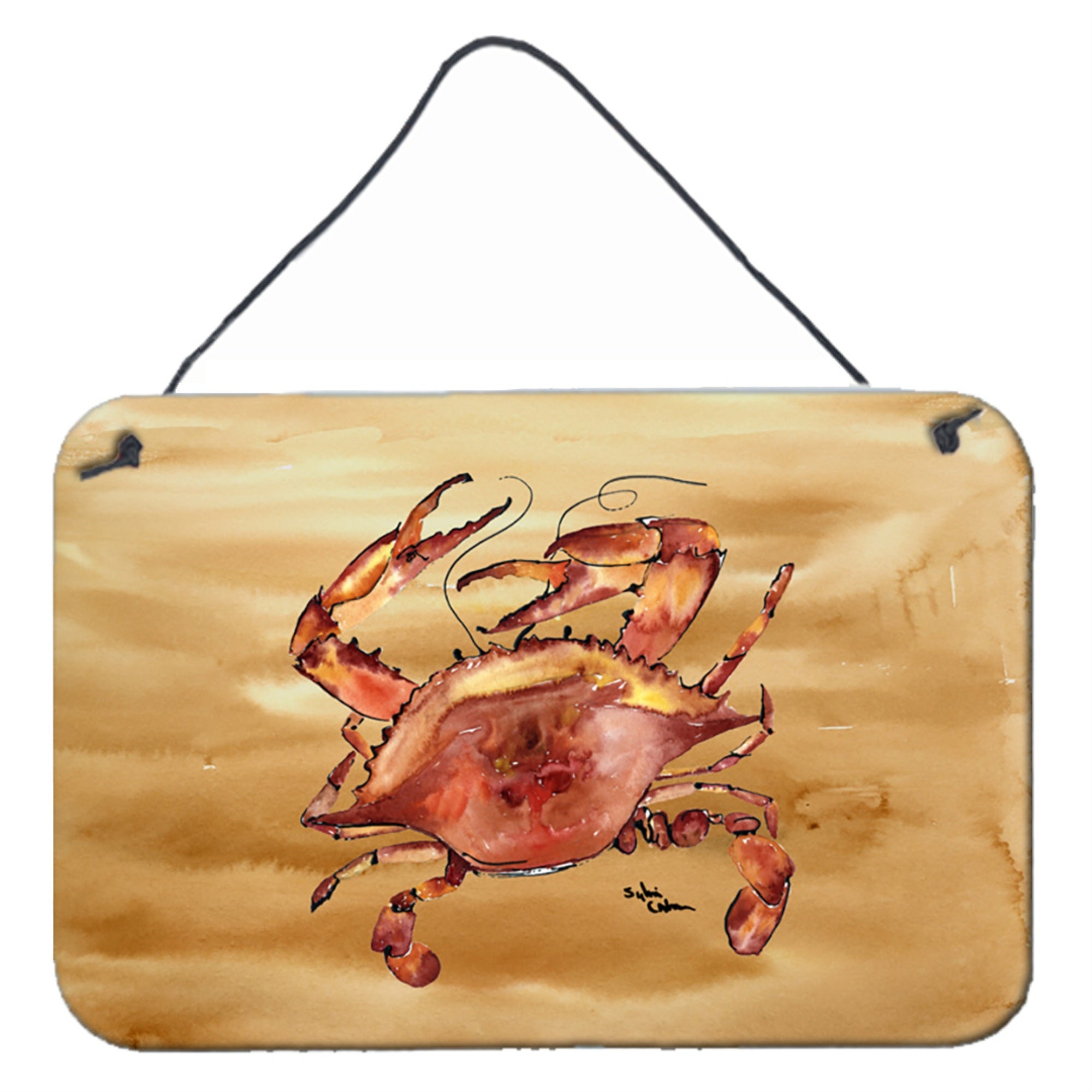 'Caroline'S Treasures Cooked Crab Sandy Beach Aluminum Metal Wall Or Door Hanging Prints, 8 X 12''''''