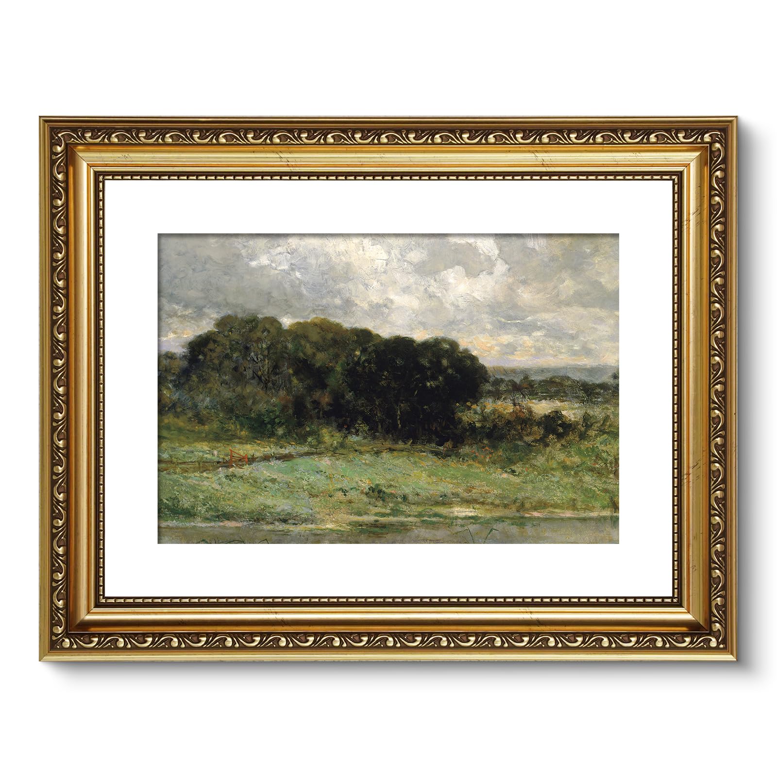 Arpeotcy Vintage Gold Framed Wall Art, 11X14 Inch Swale Land Scenery Retro Paintings, Canvas Prints Artwork With Antique Frame,