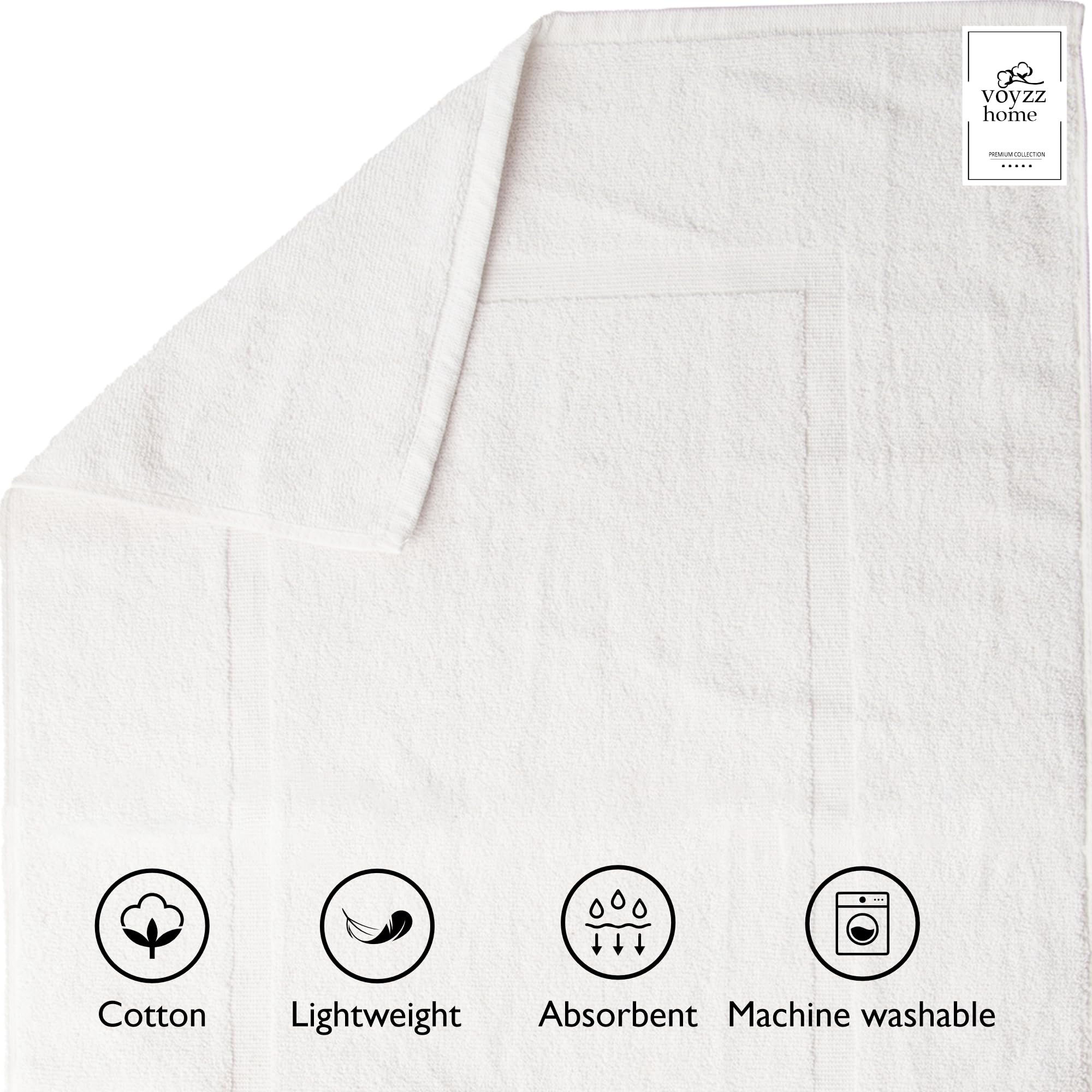 Voyzz Home Premium 100% Cotton Bath Mat Floor Towel Set | 2 Pack Of Super Soft & Absorbent Luxury Terry Bath Mats, Hotel, Spa, S