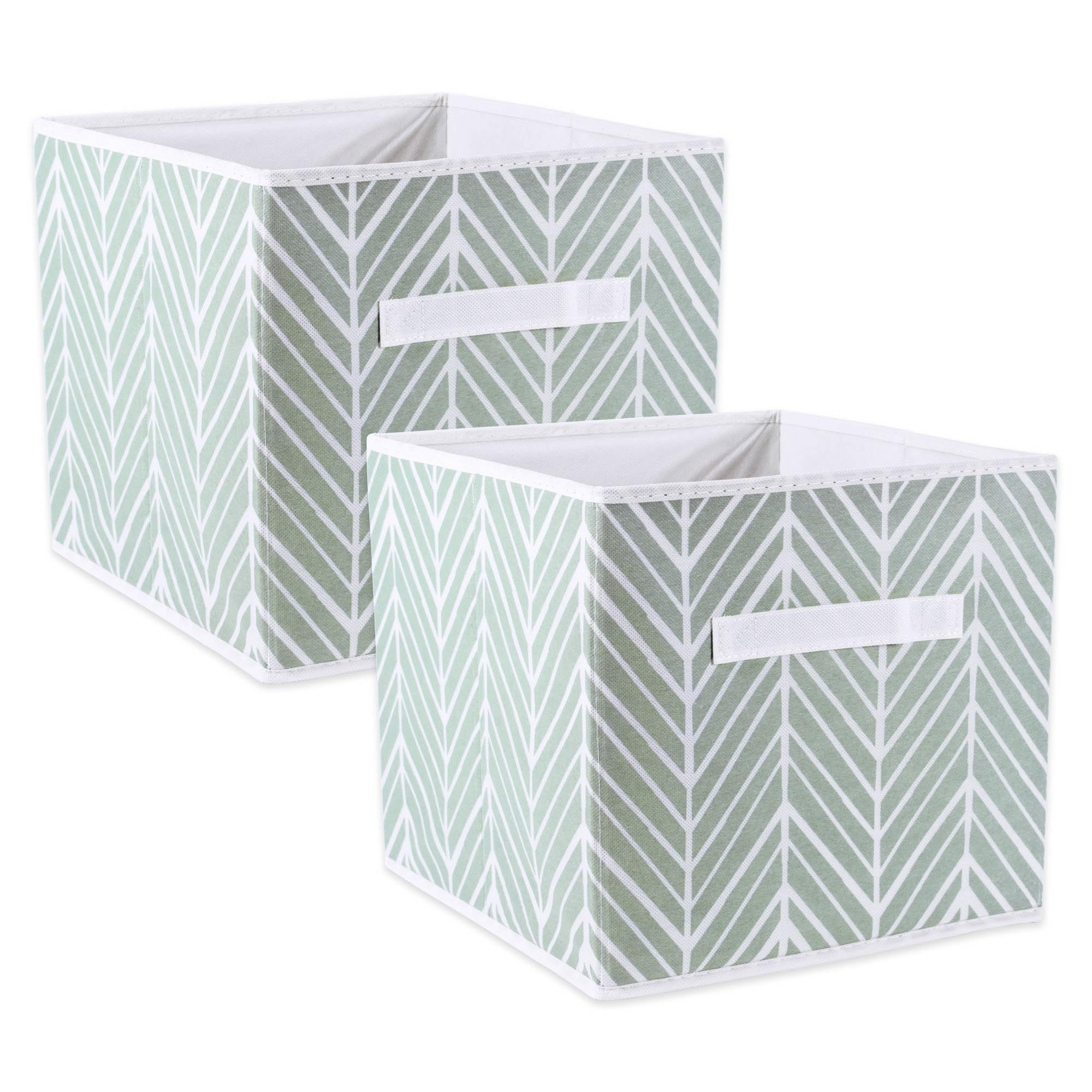 DII Non Woven Storage Collection Polyester Herringbone Bin  Small Set of 2  Mint  2 Piece