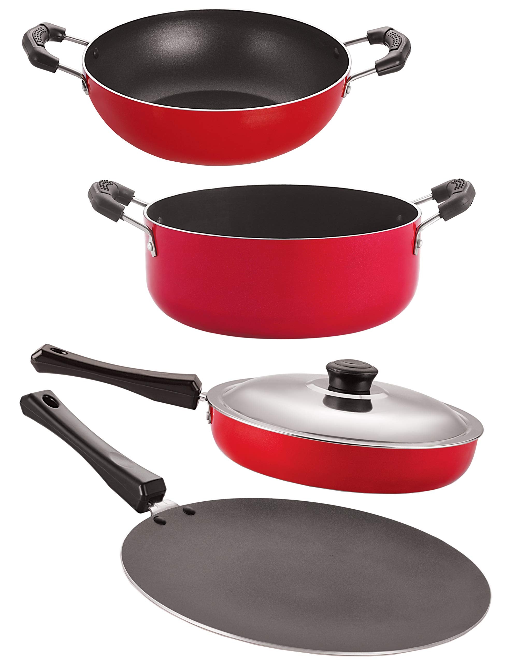 Nirlon Nonstick Cooking Pan And Pot 4Piece Utensils Gift Kitchen Sets (Ct11_Fp12_Kd10_Cs24)