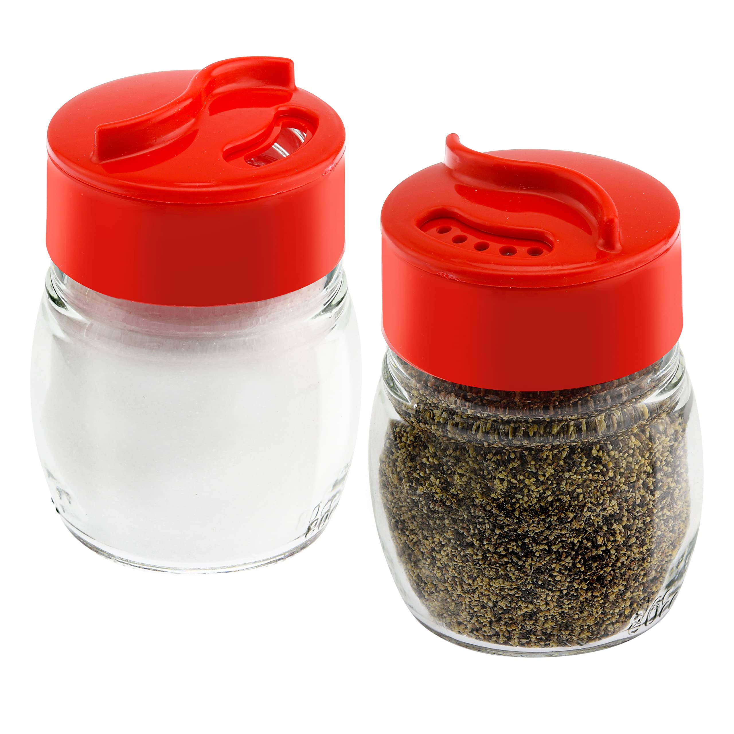 Glass Salt And Pepper Shaker Set, Spice Storage For Table Serving And Cooking With Dual Perforated Shaking Top - 3 Oz Spice Seas