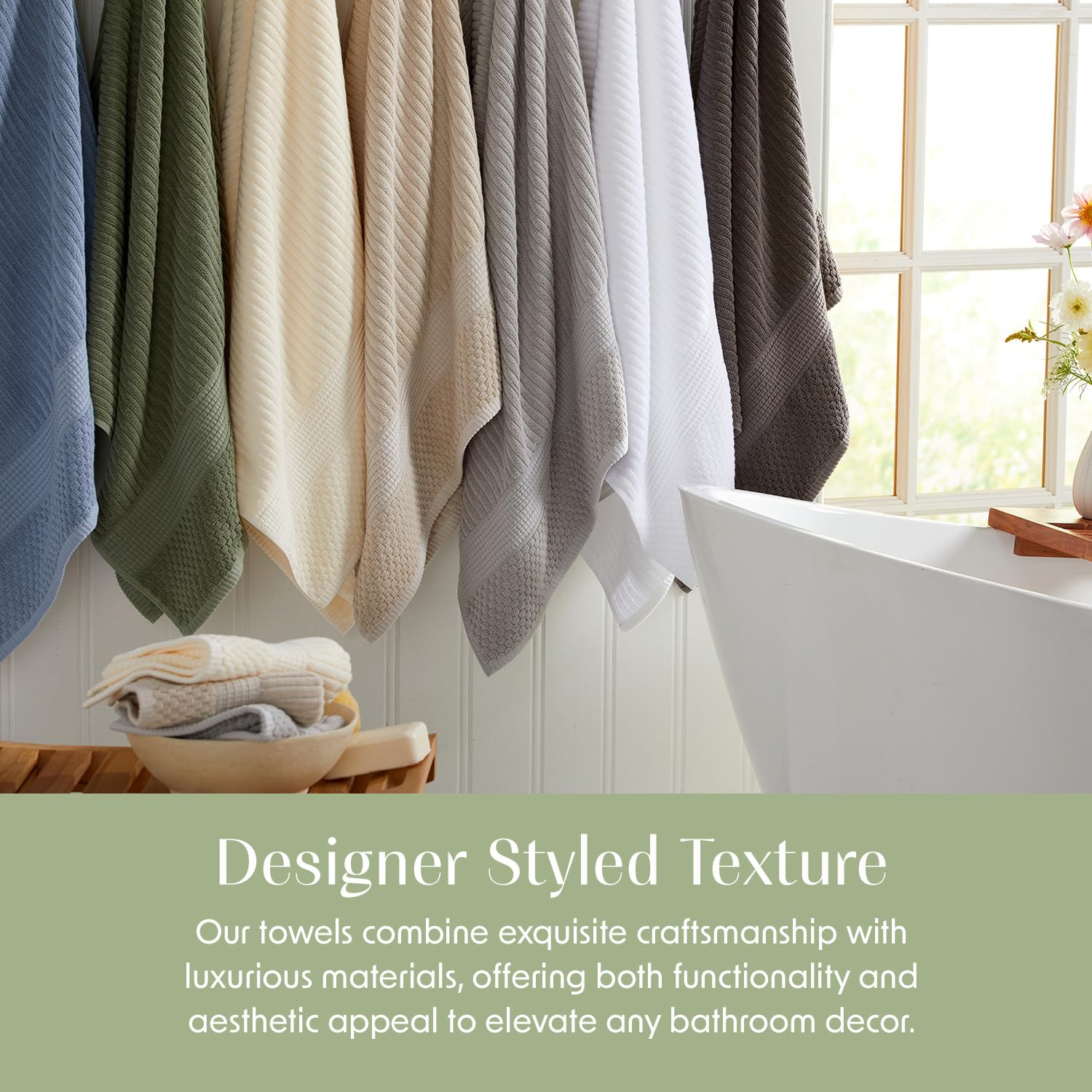 Springtree Home 100% Cotton Towel Set 6 Piece Set | Super Soft & Absorbent Quick-Dry 2 Bath Towels 2 Hand Towels & 2 Washcloths