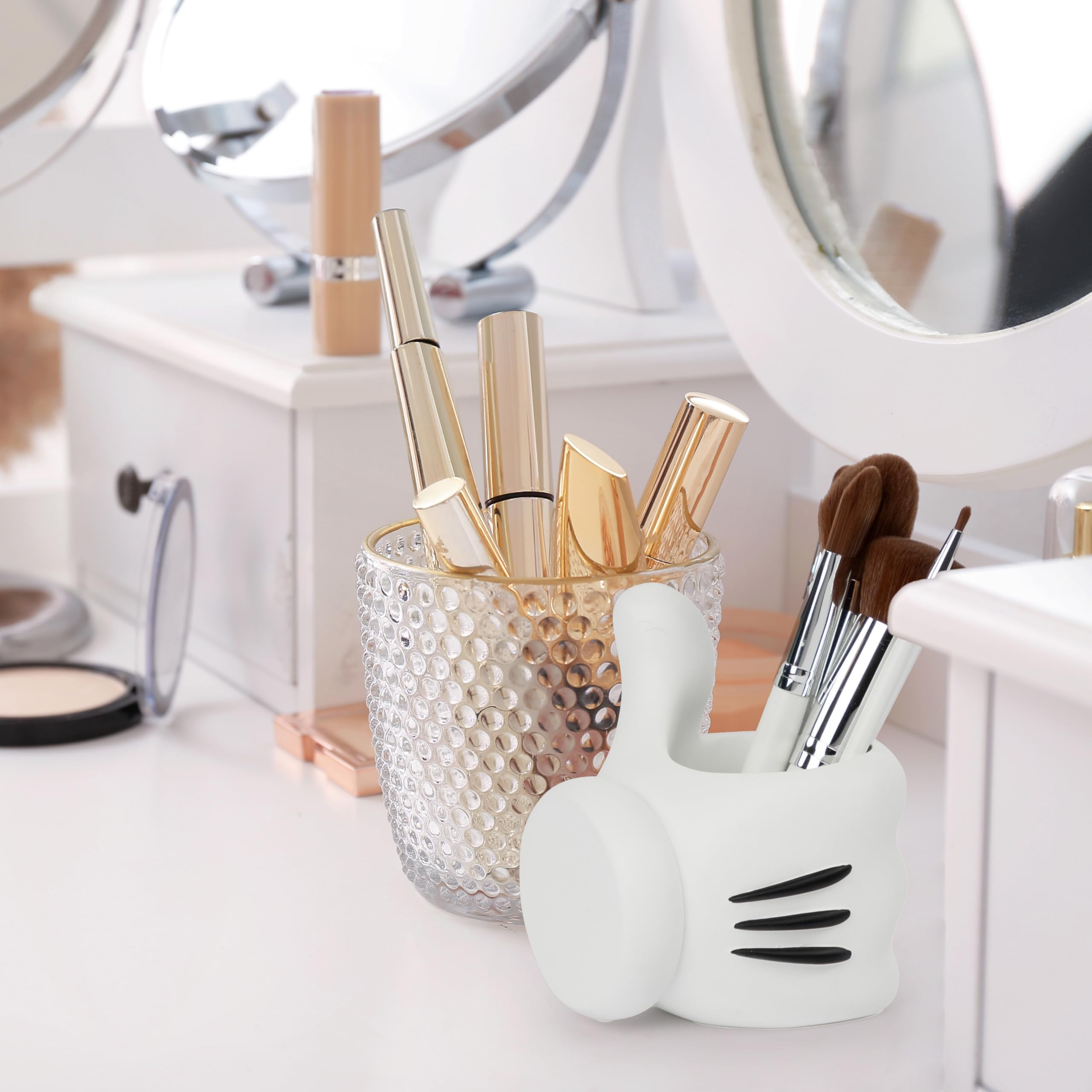 Disney Mickey Mouse Bathroom Tumbler - White Resin Toothbrush/Pen Holder - Bathroom D  Cor