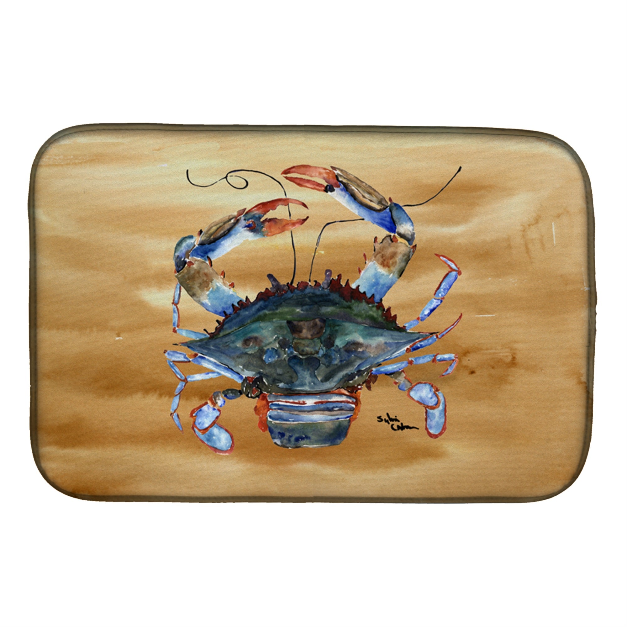 Carolines Treasures Crab Dish Drying Mat, 14 x 21, Multicolor