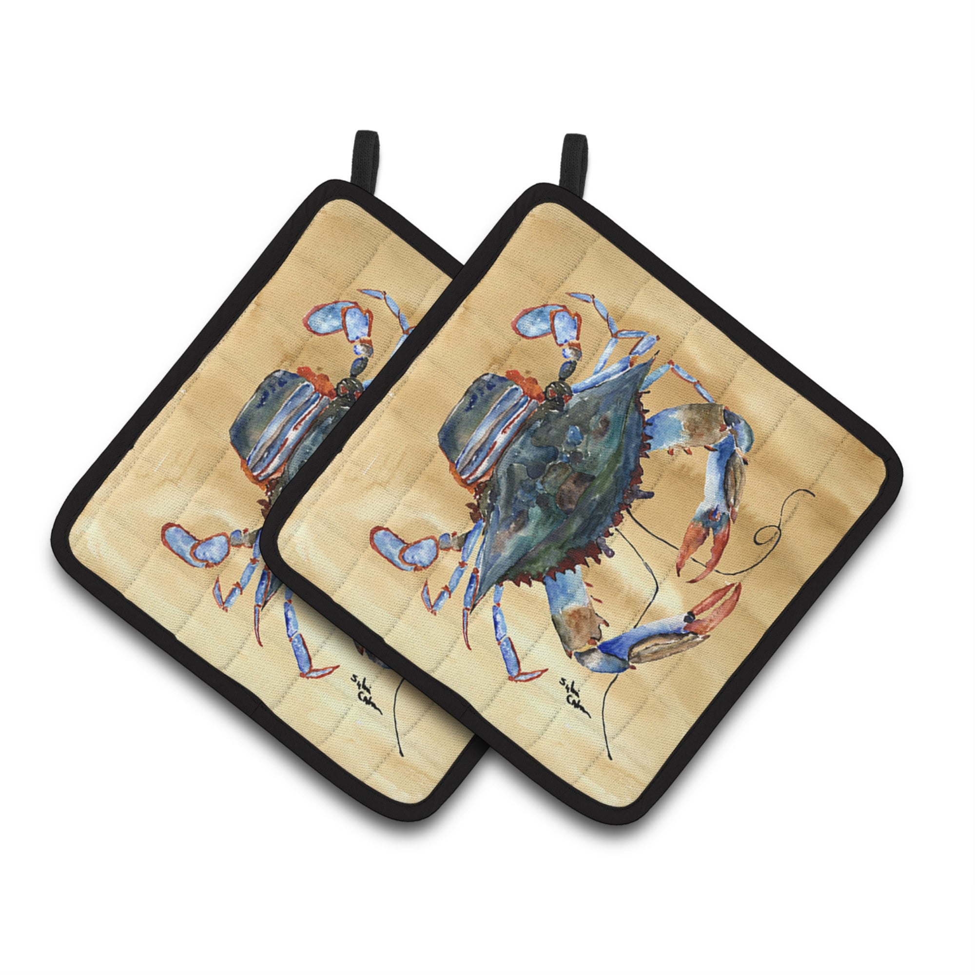 'Caroline'S Treasures Crab Pair Of Pot Holders 8156Pthd, 7.5Hx7.5W, Multicolor''