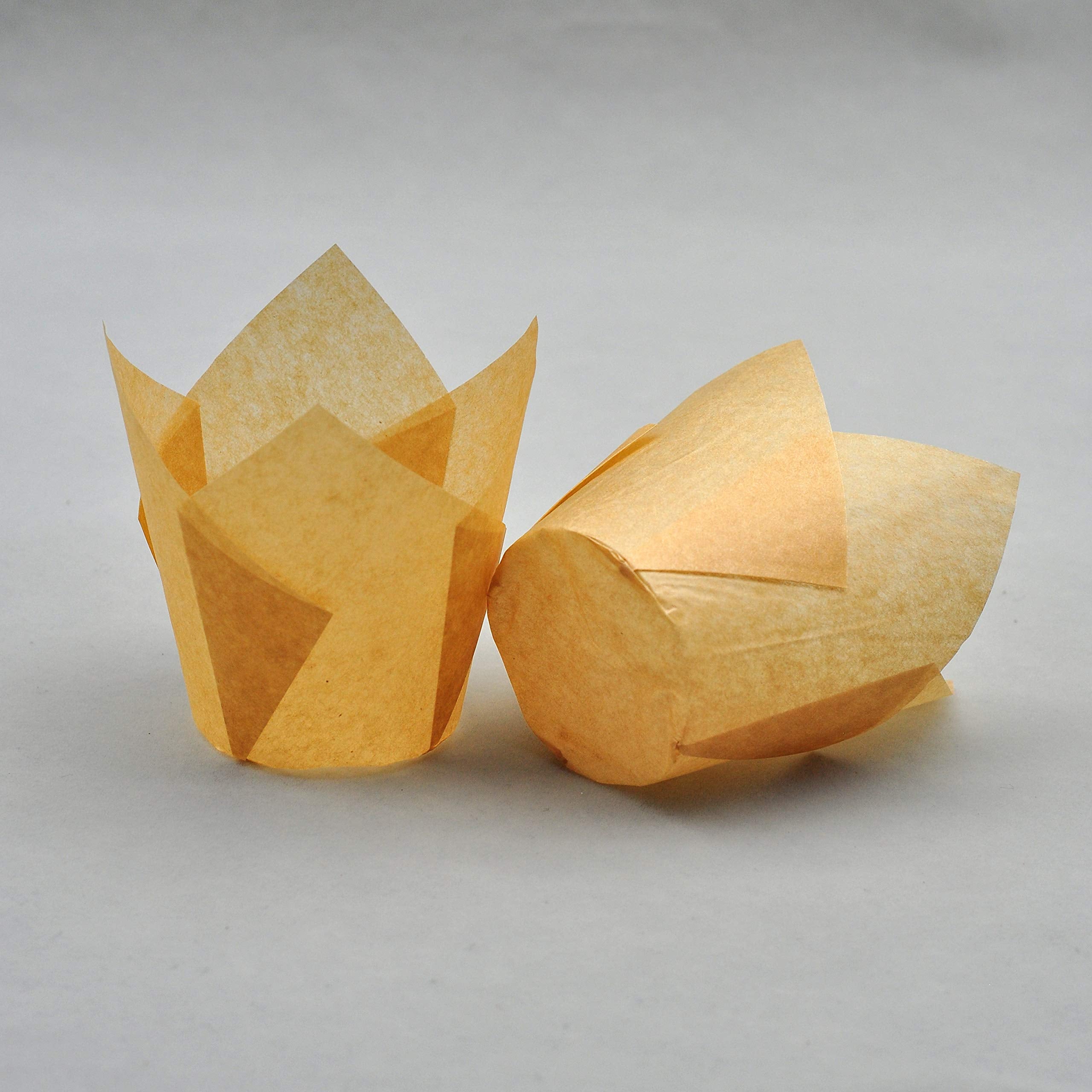 Qlsmypkg Muffin Greaseproof Paper Baking Cupcake Cups, 2'' X 3 1/2'' Natural Tulip Baking Cup Case Of 125 Pcs (125, Standard)