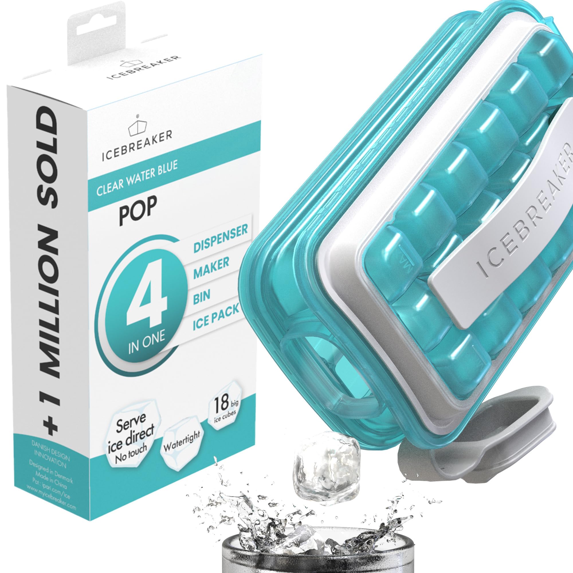 Icebreaker Pop 2024: Make And Serve Ice Without Ever Touching The Ice | The Sanitary Silicone Ice Cube Tray For Freezer | Patent