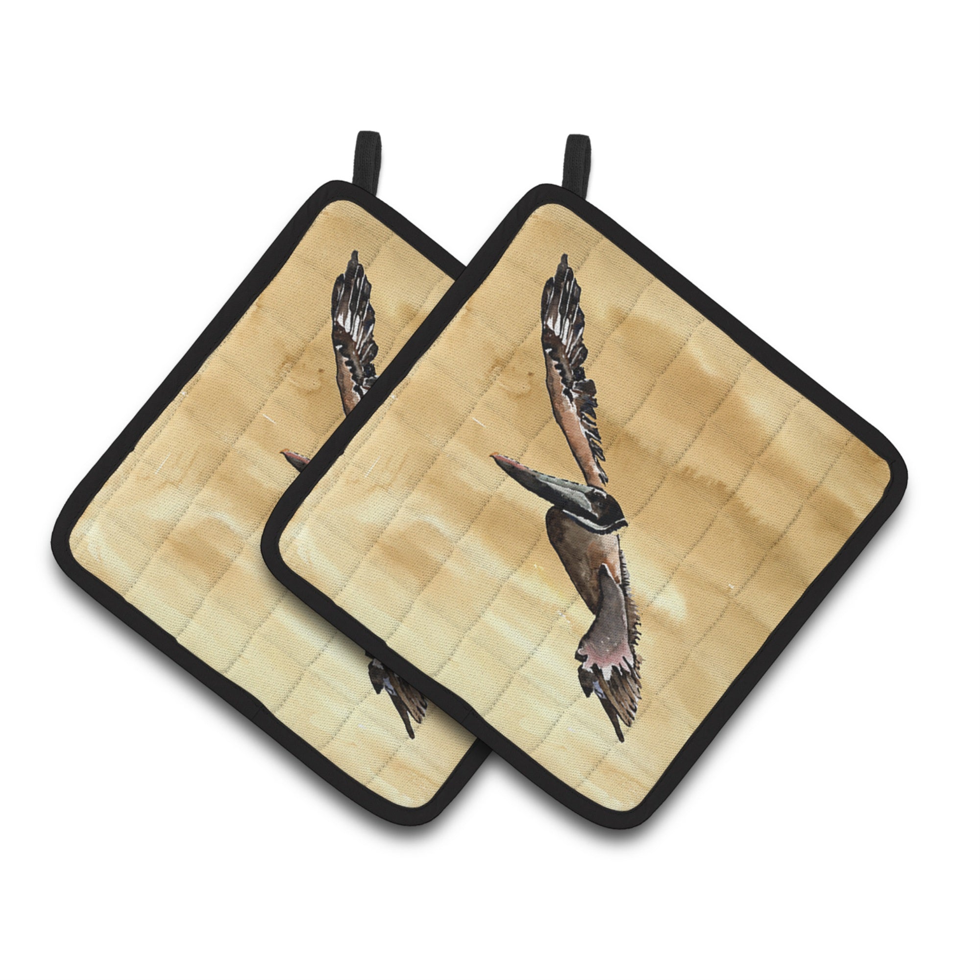 'Caroline'S Treasures Bright Green Blue Crab Pair Of Pot Holders 8157Pthd, 7.5Hx7.5W, Multicolor''