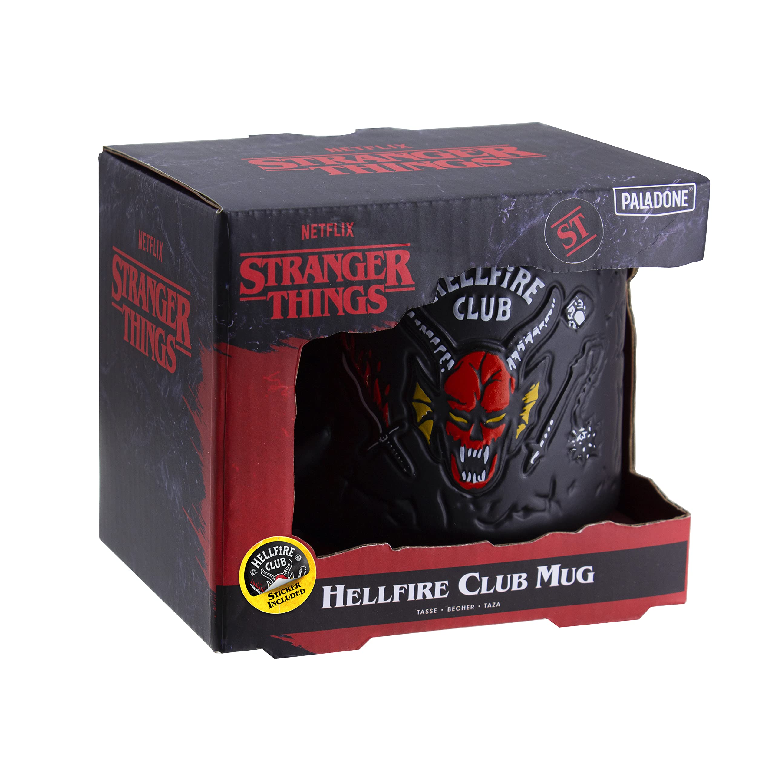 Paladone Stranger Things Hawkins High Hellfire Club Demon Embossed Ceramic Coffee Mug 400Ml | Officially Licensed Horror Movie M