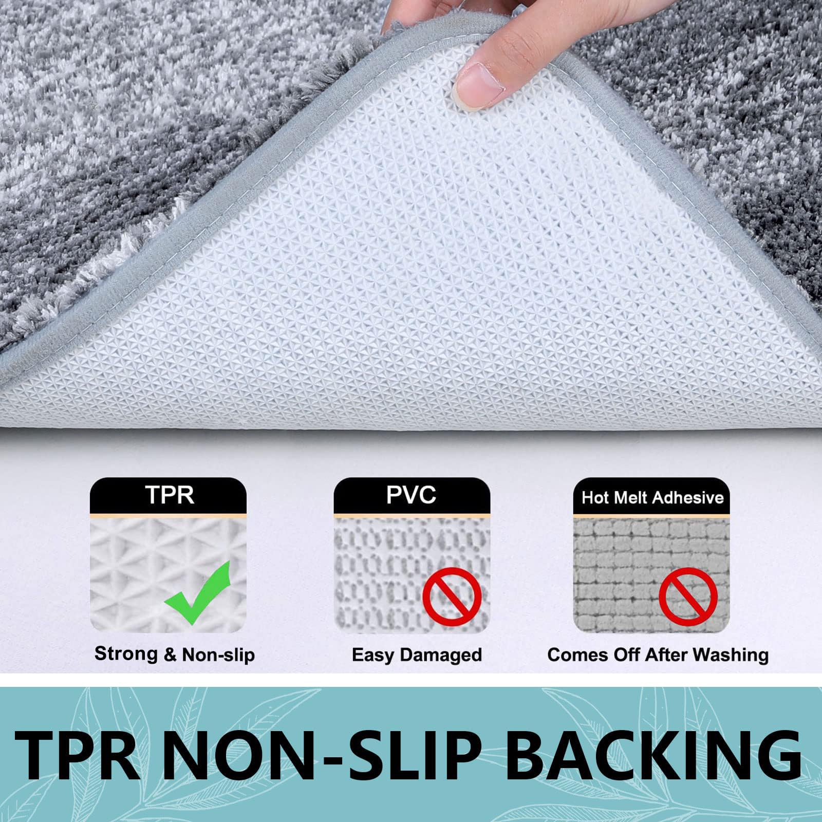 Arotive Microfiber Bathroom Rugs, Shaggy Soft And Absorbent, Non-Slip, Thick Plush, Machine Washable Dry Bath Mats, Tub And Show