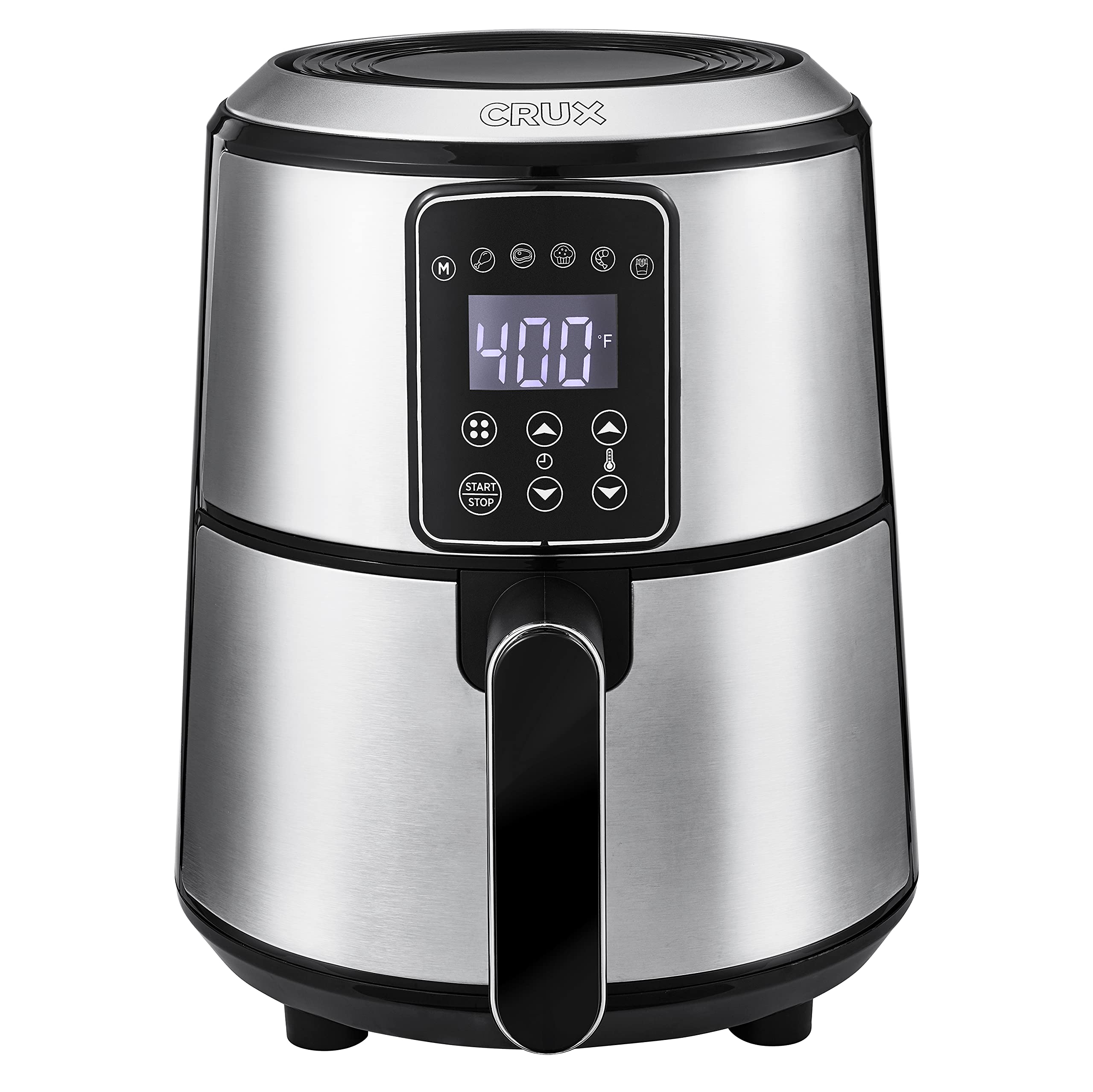 Crux 3QT Digital Air Fryer, Faster Pre-Heat, No-Oil Frying, Fast Healthy Evenly Cooked Meal Every Time, Dishwasher Safe Non Stic