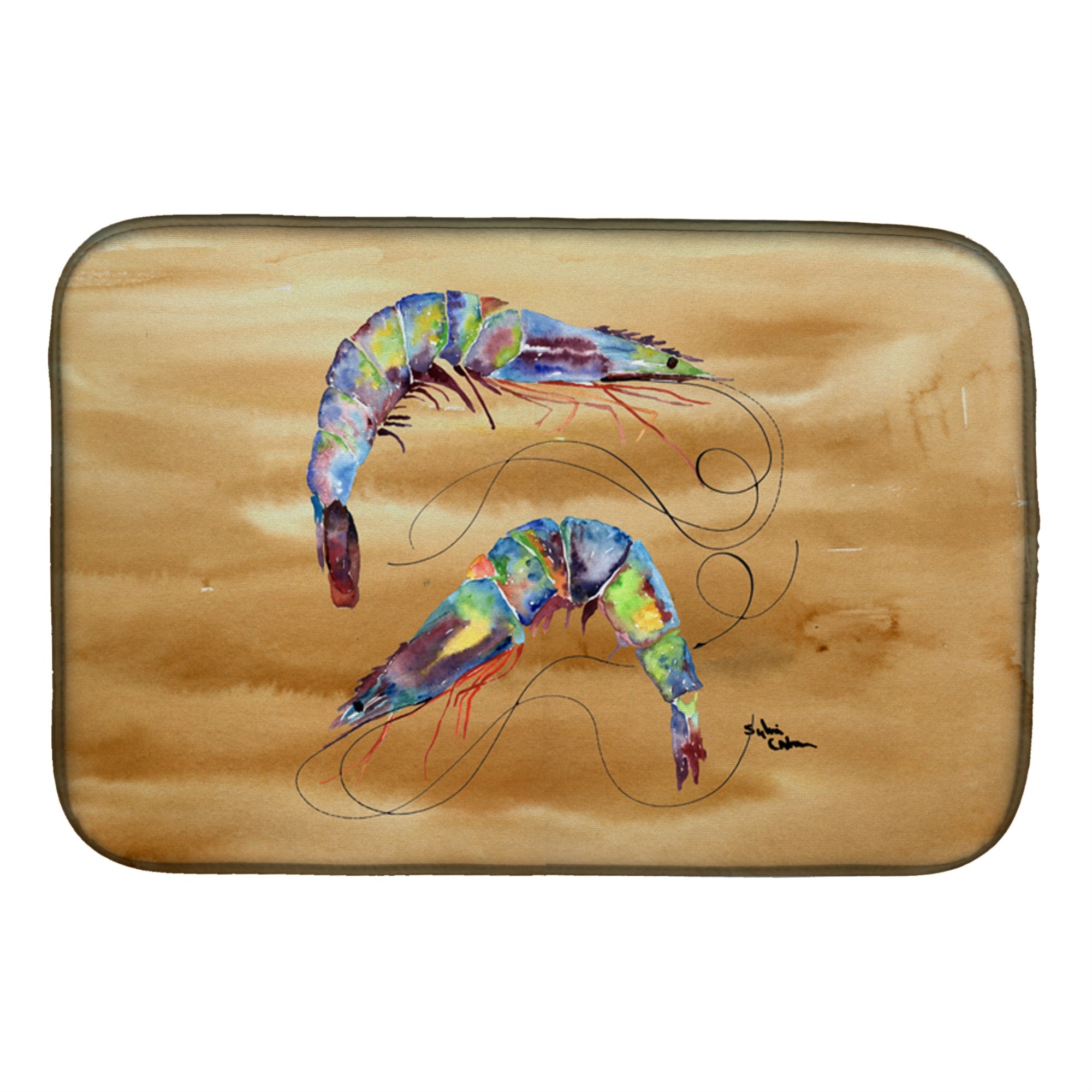 Carolines Treasures Shrimp Dish Drying Mat, 14 x 21, Multicolor