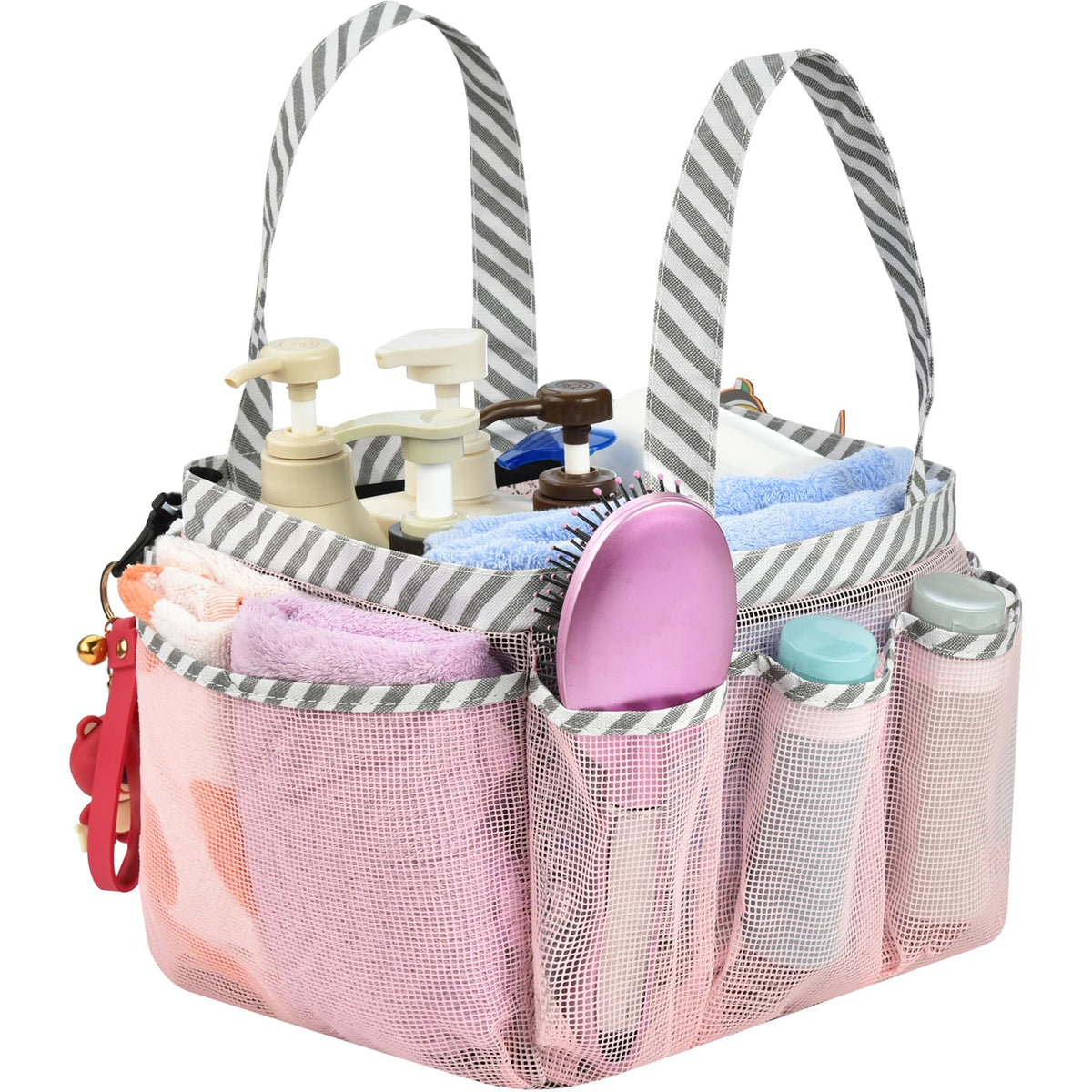 Haundry Mesh Shower Caddy Portable For College Dorm Room Essentials, Shower Caddy Tote With 8 Pockets Large Capacity, Shower Bag