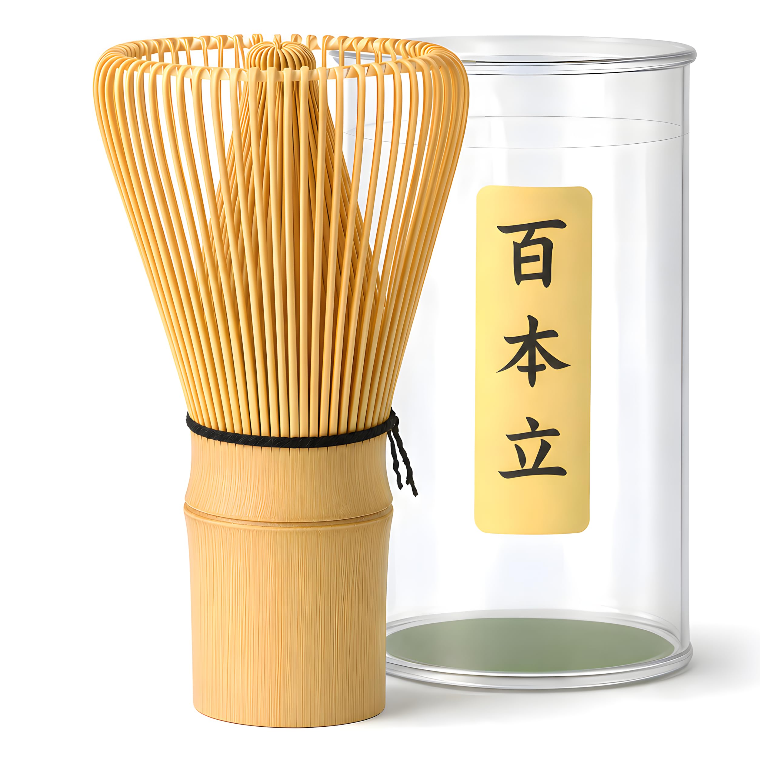 Matcha Whisk - Bamboo 100 Prong Handcrafted Natural Whisk for Matcha Powder, Traditional Japanese Chasen for Authentic Matcha Te