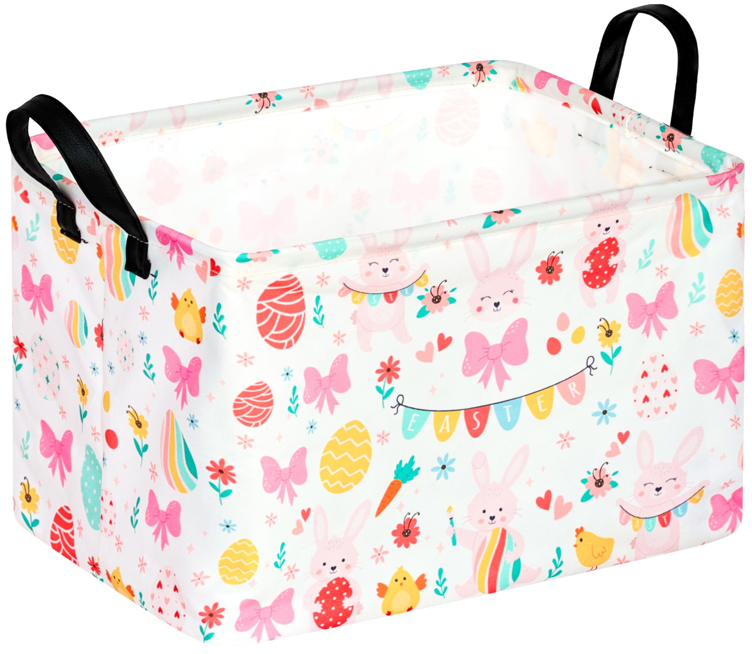 Acmuuni Easter Eggs Gift Rectangle Rabbit Shelf Basket Clothes Laundry Storage Box Toys Storage Bins, Bunny Basket For Kids,Laun