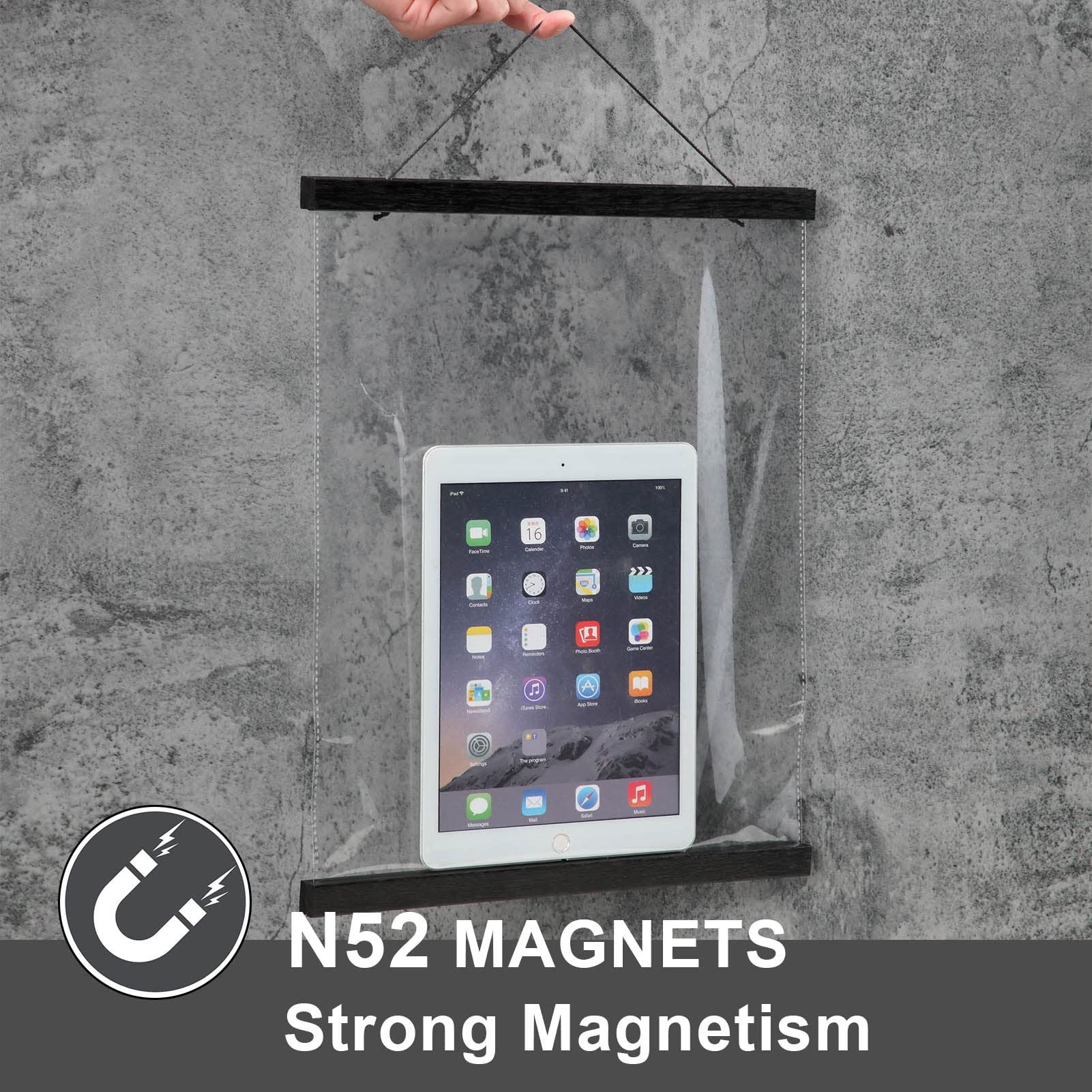 WITCOLOR Magnetic Poster Hanger Wooden Poster Frame  Extra Strong Magnets  11x14 11x17 11x22 Magnet Poster Hanger for Wall Art  Pictures  Prints  Maps  Canvas  Black(2Pack)