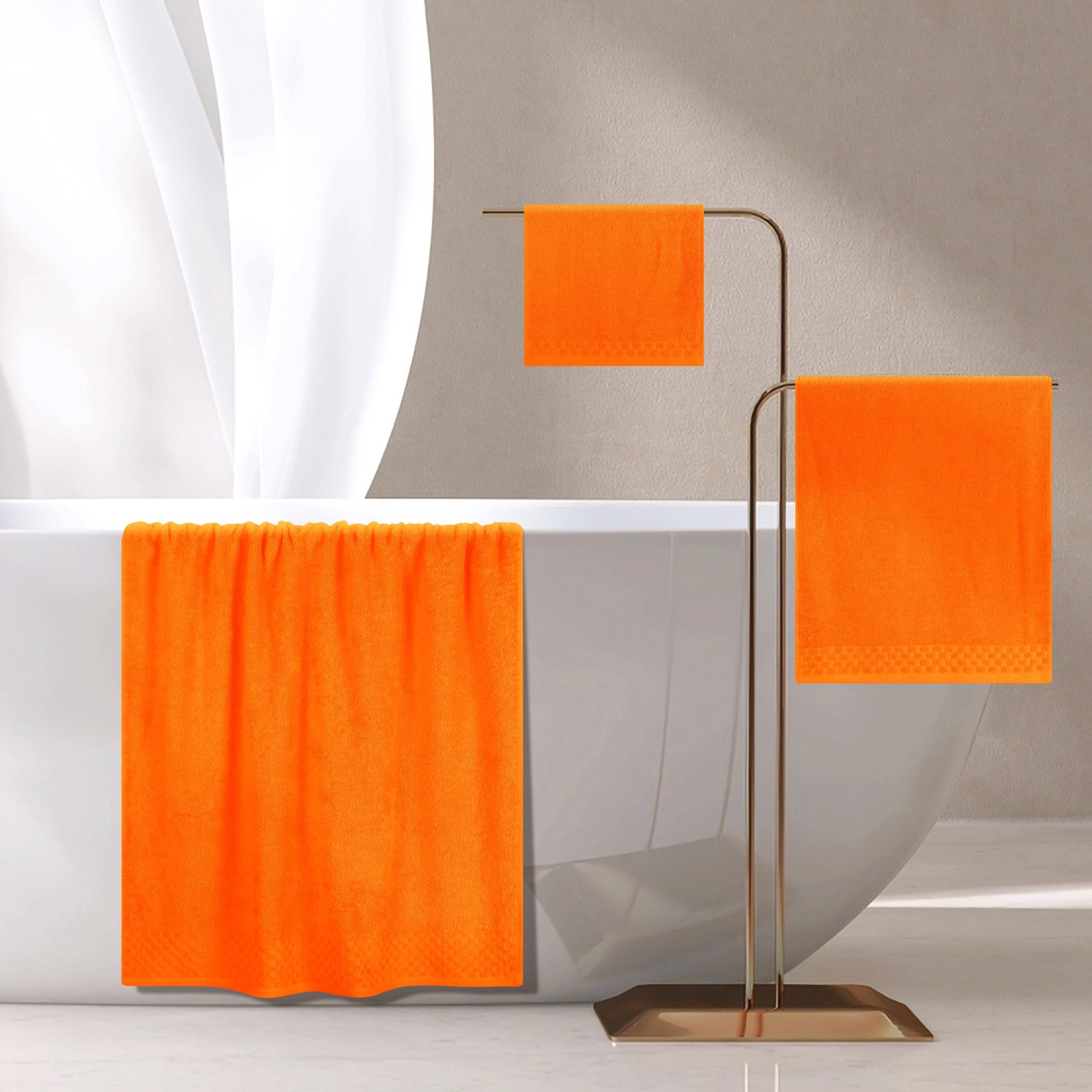 Myown Ultra Soft 3 Pack Cotton Towel Set, Contains A Bath Towels 28X55 Inch, A Hand Towels 16X24 Inch & A Wash Coths 12X12 Inch,