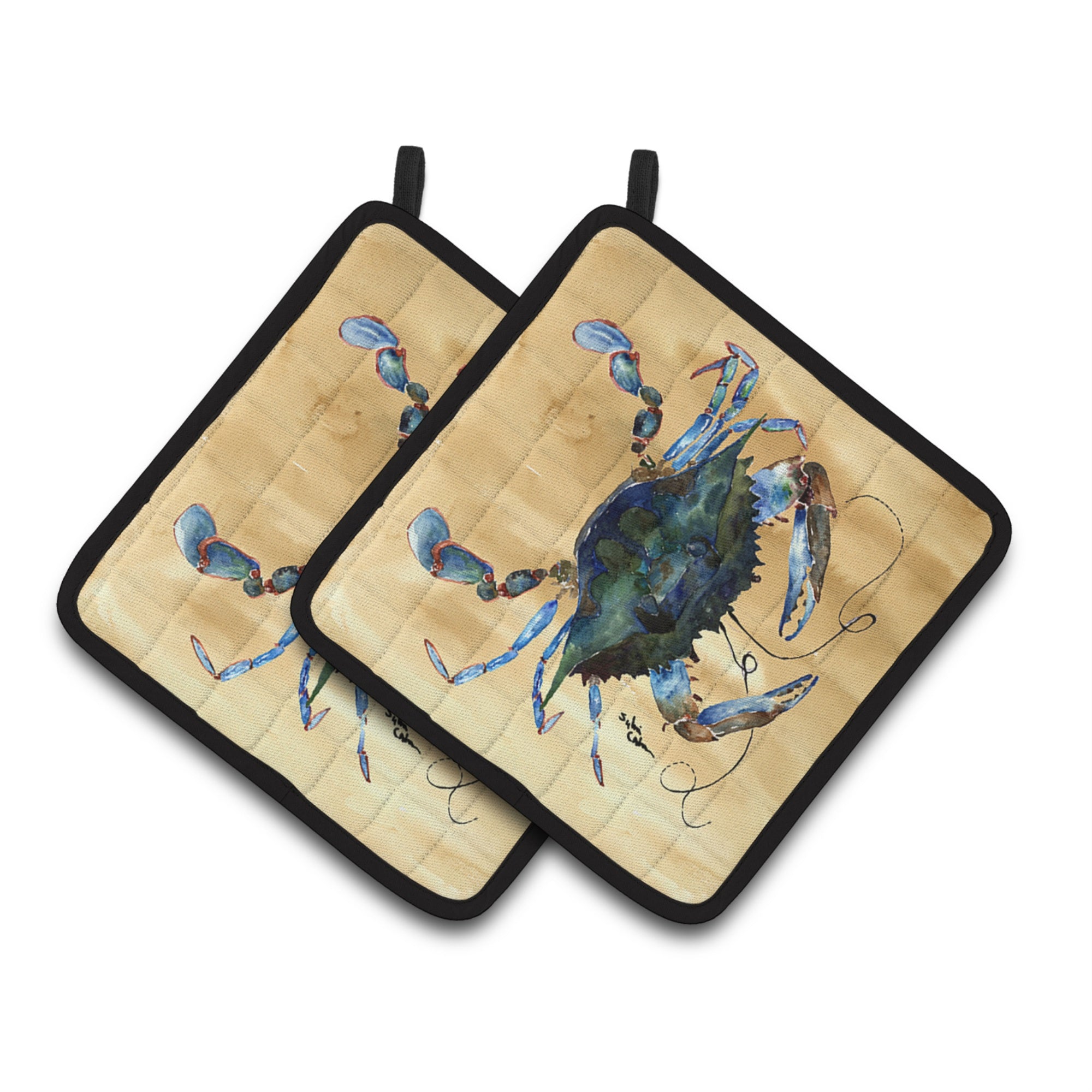 'Caroline'S Treasures Crab Pair Of Pot Holders 8159Pthd, 7.5Hx7.5W, Multicolor''