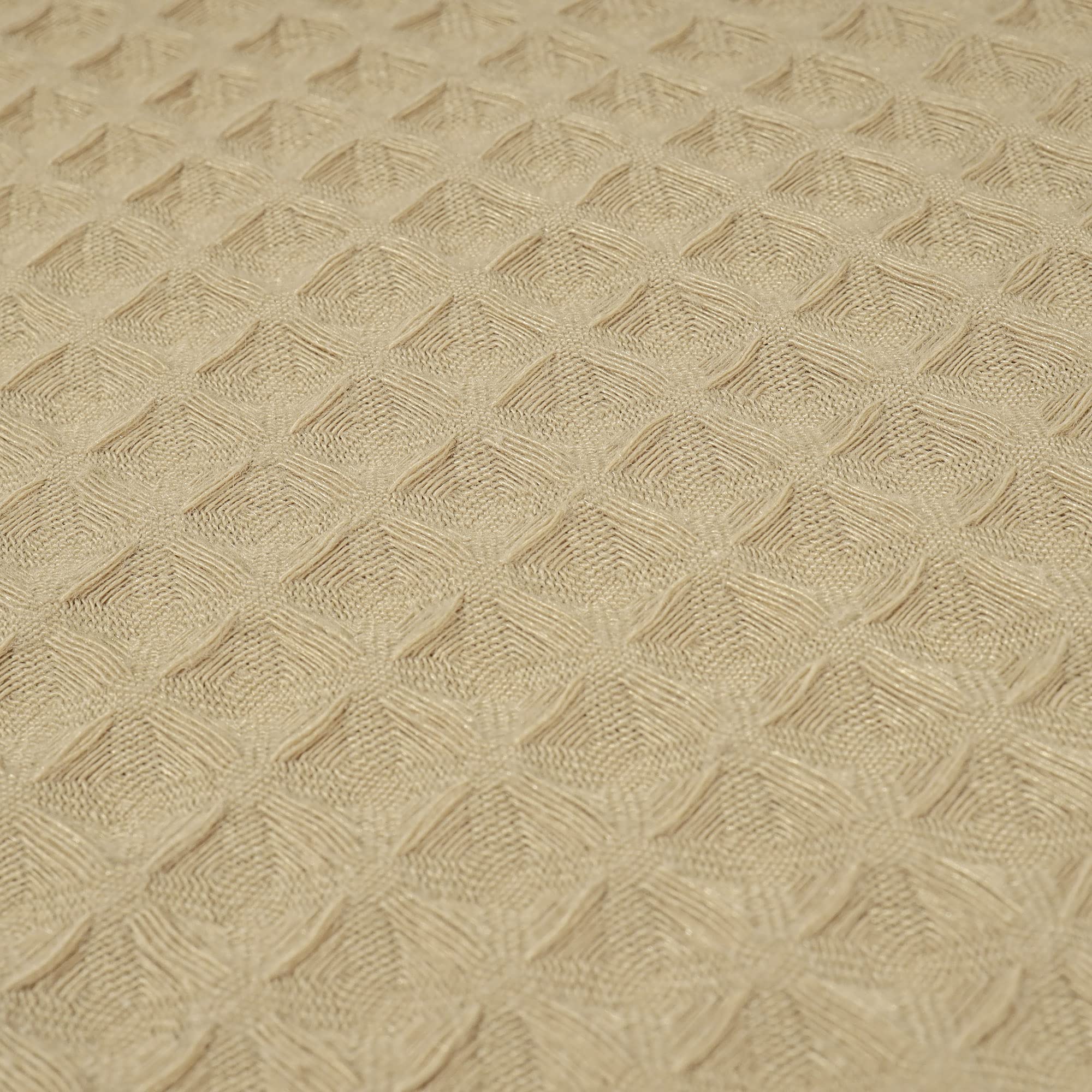 River Dream Linen Fabric Shower Curtain Set, Cotton Blend, Waffle Weave, With Snap In Replacement Liner,71 X 74 Inches