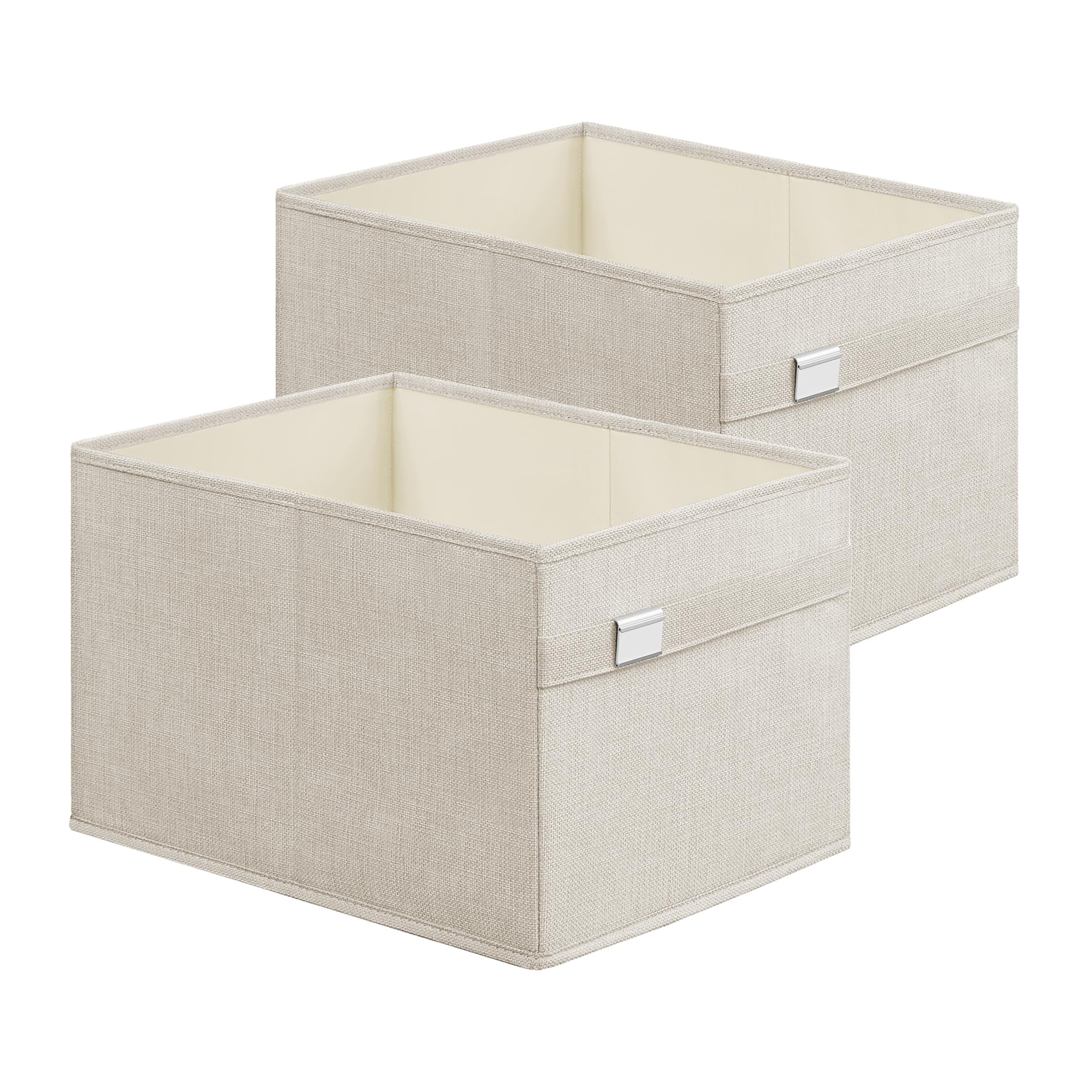 SONGMICS Storage Baskets, Set of 2 Extra Large Storage Bins for Organizing, 30L, 15.7 x 11.8 x 9.8 Inches, Fabric Storage Cubes 