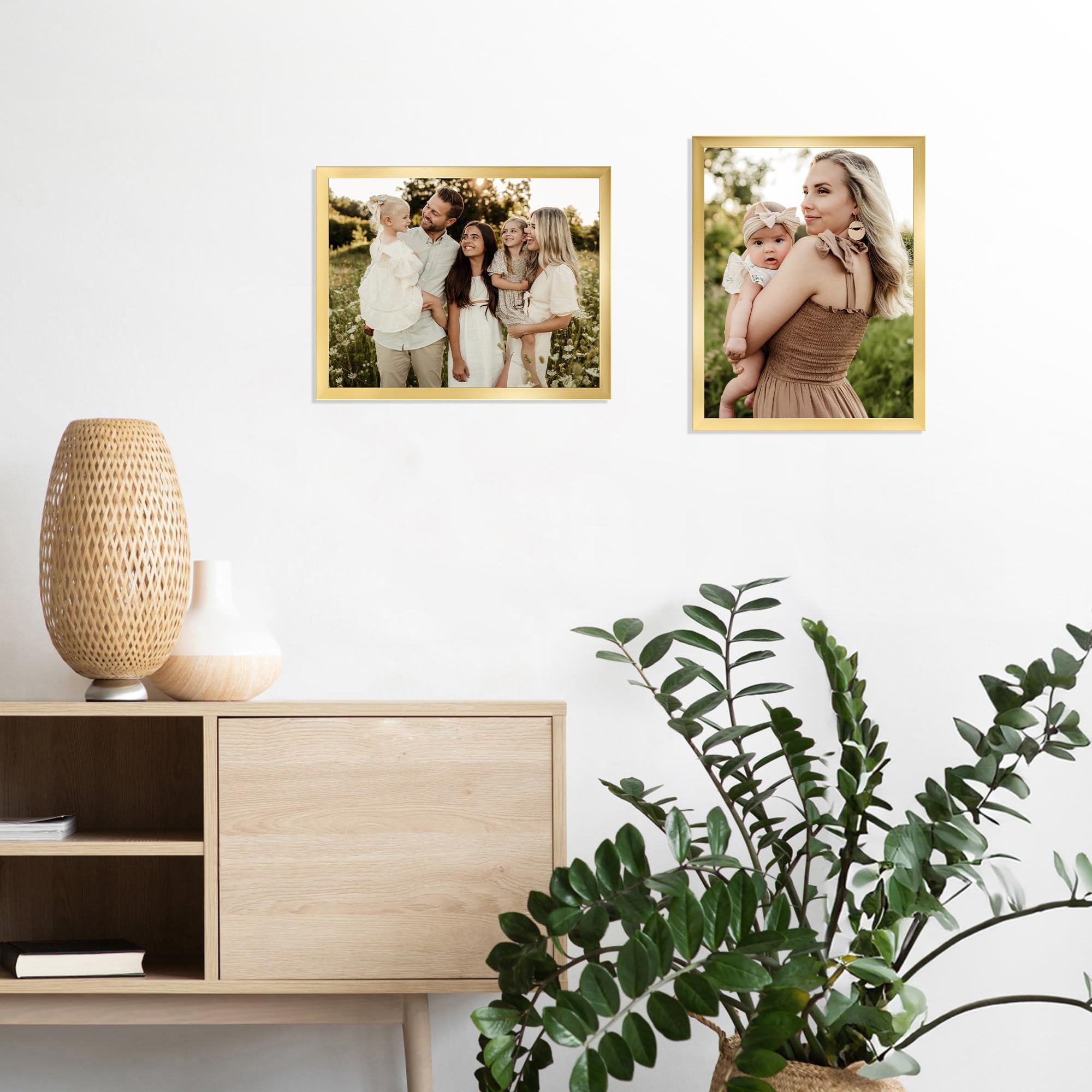 Giftgarden 11x14 Picture Frame Gold, 11 by 14 Thin Photo Frame for Wall Tabletop Display, Single