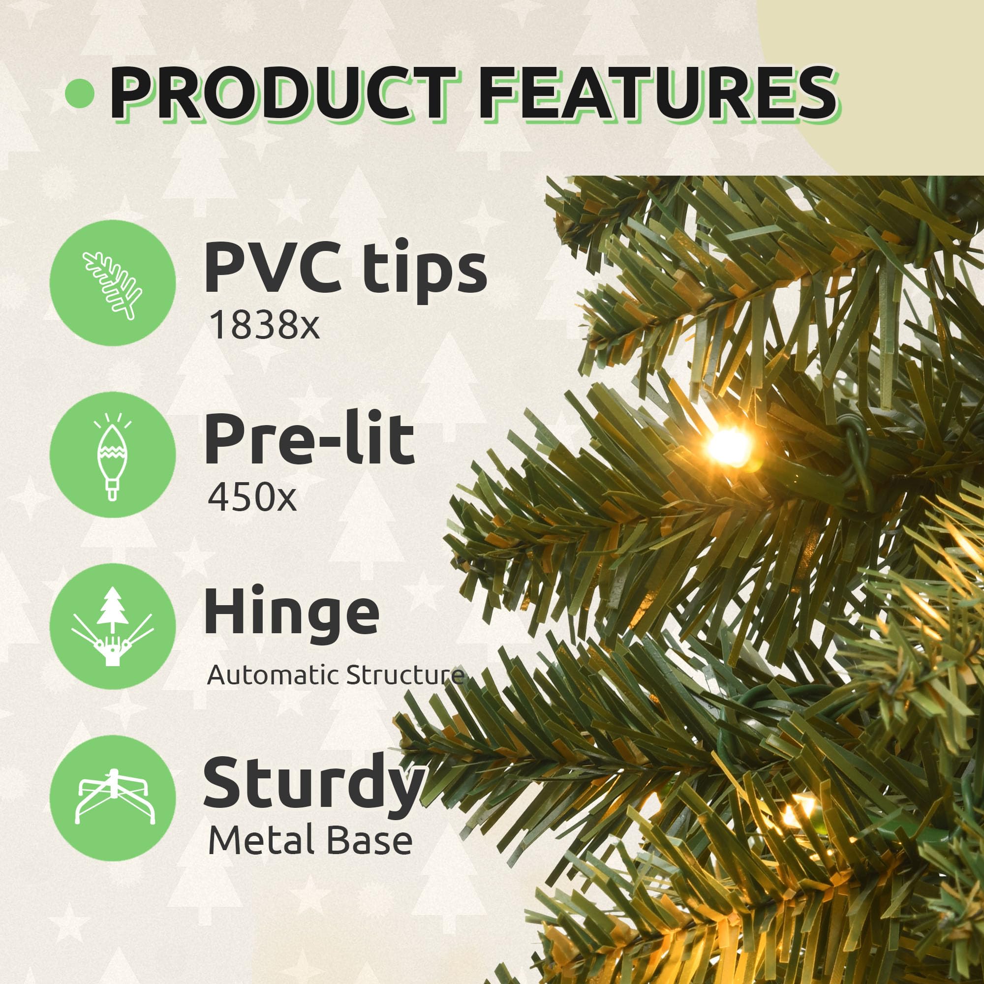 GOOBED 6FT Prelit Artificial Christmas Tree with Remote, Green Bell Shape Christmas Tree with Dual Color LED Lights, 11 Light Mo