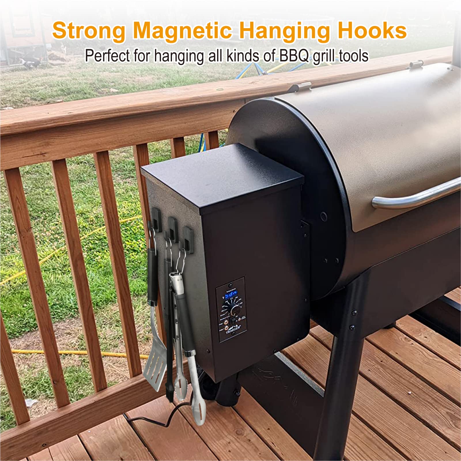 Magnetic Grill Hooks, Magnet Hooks For Grills, Rust Proof & Heavy Duty Outdoor Magnetic Hooks, Grills Magnetic Hooks For Barbecu