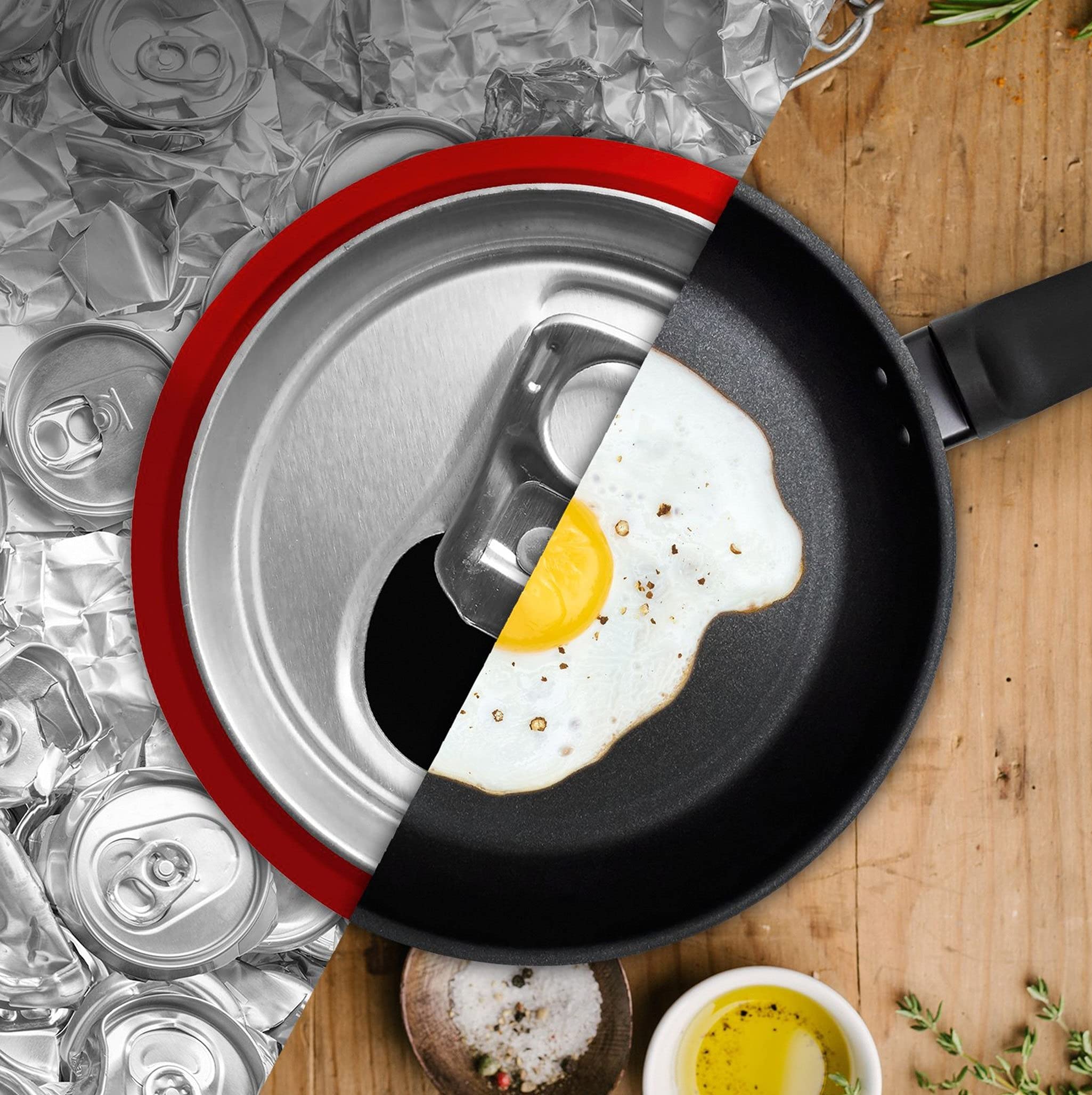 Kuhn Rikon New Life Re-Cycled Aluminium Non-Stick Induction Frying Pan, 8 Inch/20 Cm, Black