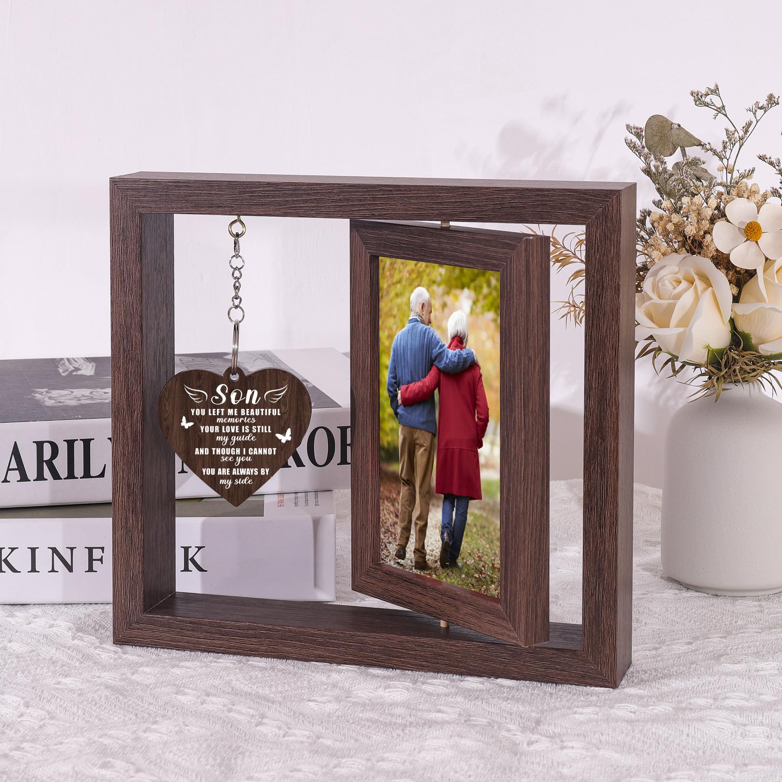 Boiveco Memorial Gifts for Loss of Son, Sympathy Gift for Loss of Son Memorial Picture Frame, In Memory of Son Grief Remembrance