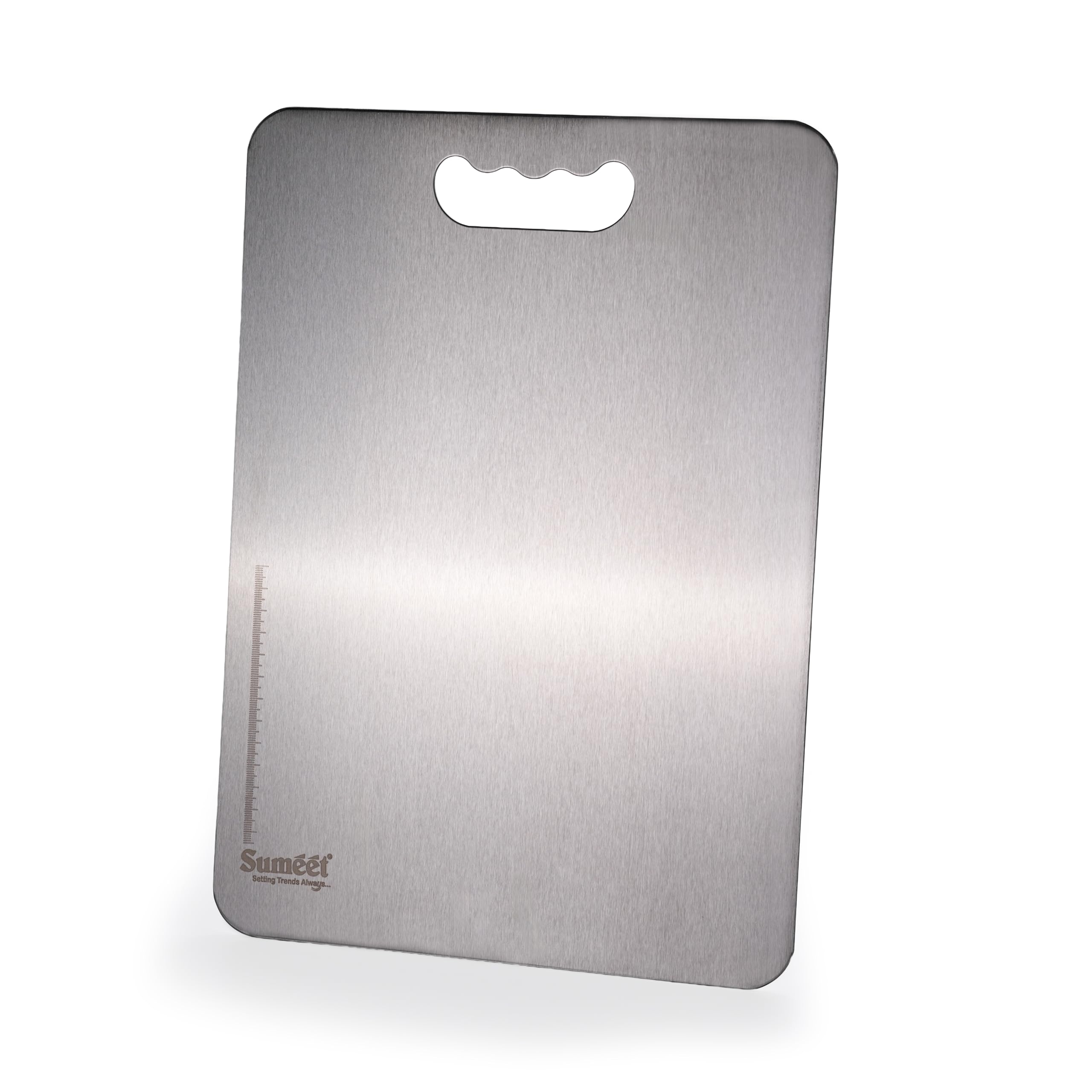 Sumeet Stainless Steel Big Chopping Board| Rust-Proof  Dishwasher Safe |Heavy Duty and Durable for Vegetables  Fruits  kneading in Kitchen - 35cm x 25 cm  1.5mm Thick  Silver
