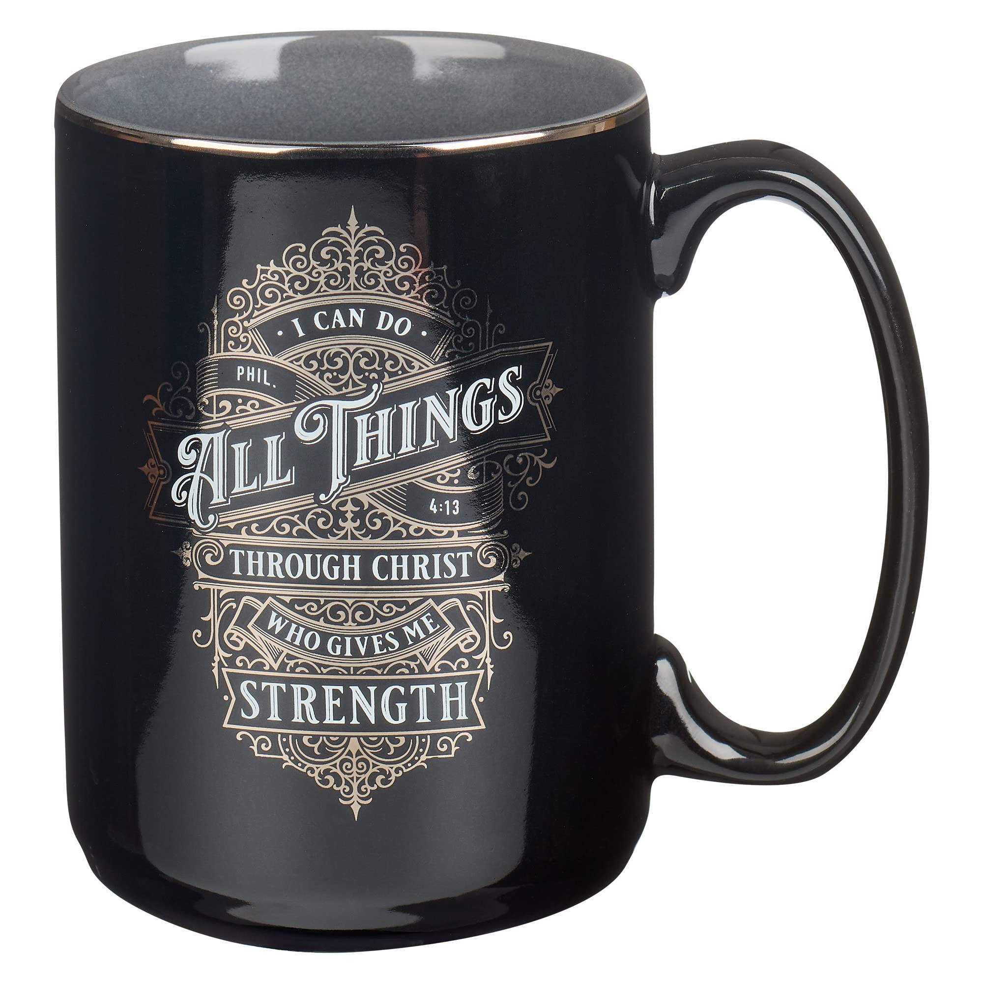 Christian Art Gifts Large Ceramic Bible Verse Coffee & Tea Mug For Men: I Can Do All Things - Phil. 4:13 Inspirational Scripture