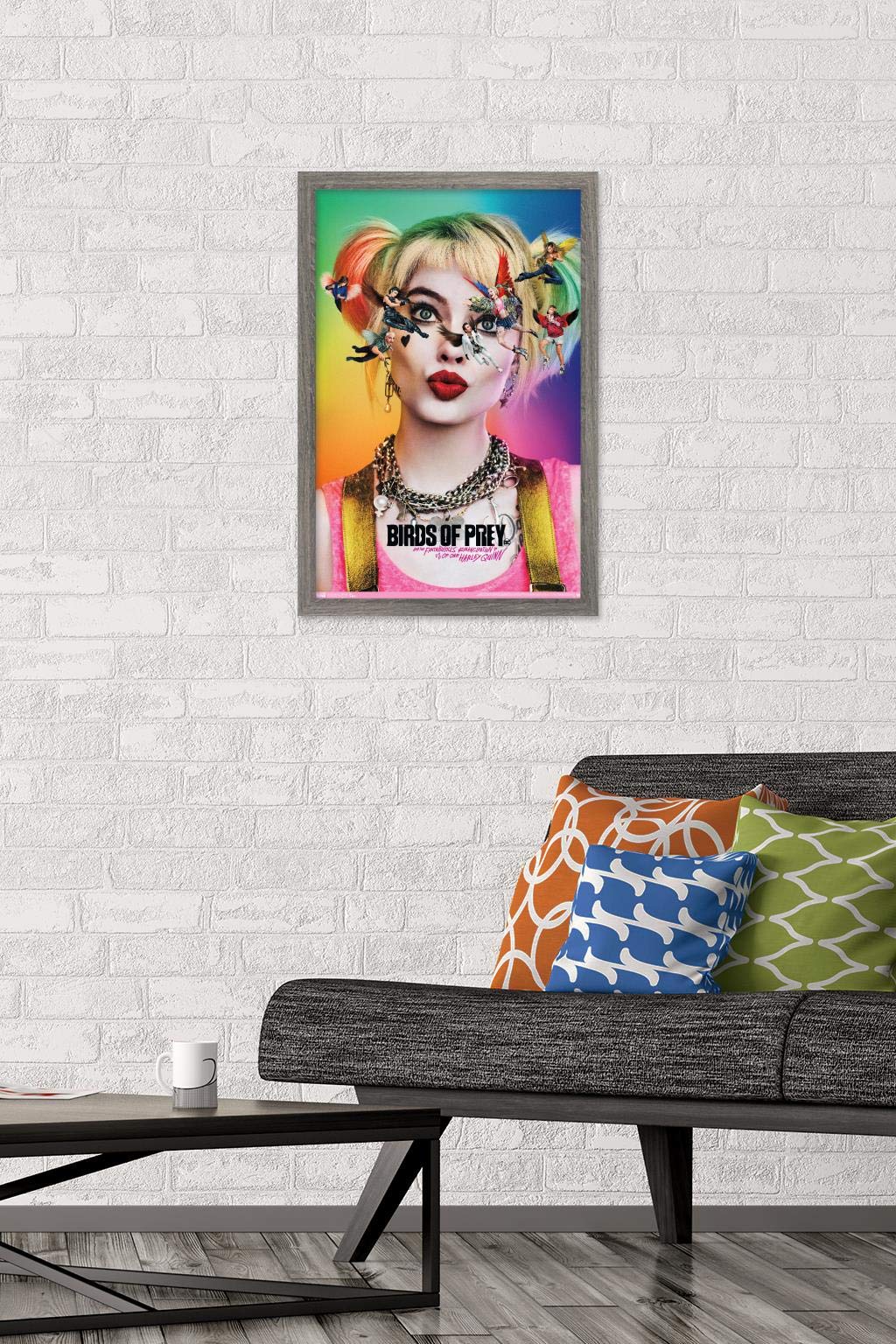 Trends International Dc Comics Movie - Birds Of Prey - Teaser Wall Poster, 14.725'' X 22.375'', Barnwood Framed Version