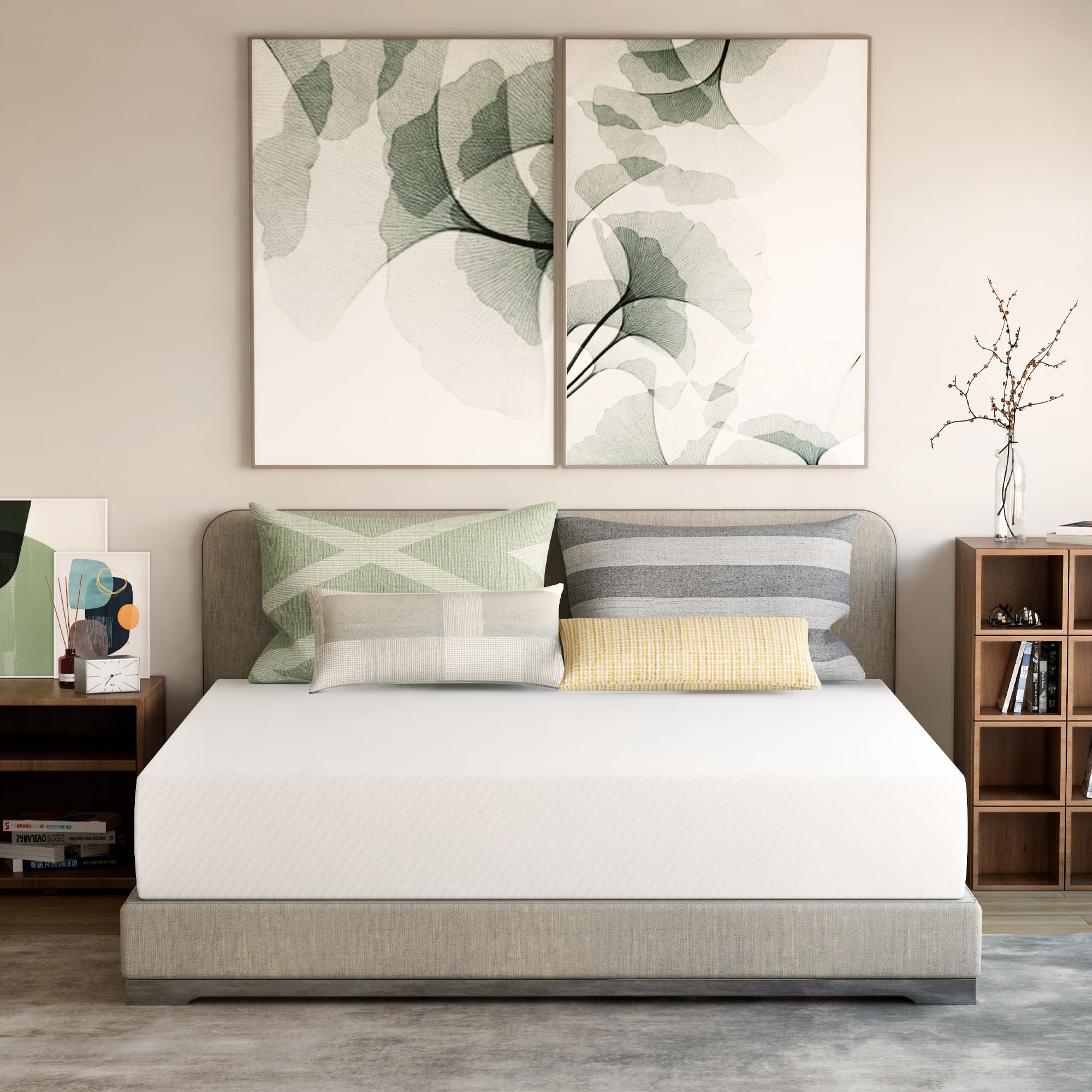 Gaeste 12 Inch Cal King Cooling Gel Memory Foam Mattress Medium Firm For Cool Sleep Pressure Relieving Certipur-Us Certified Con