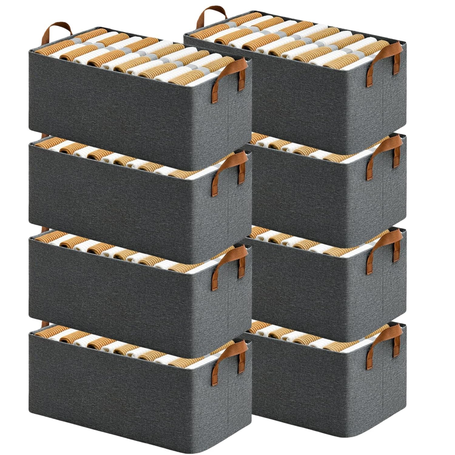 Homava Wardrobe Organizer For Storage With Metal Frame Rectangle Storage Baskets For Clothing Fabric Storage Organiser With Hand