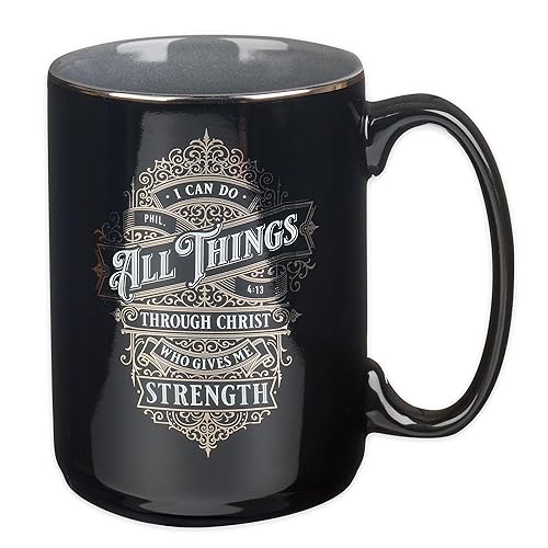 Christian Art Gifts Large Ceramic Bible Verse Coffee & Tea Mug For Men: I Can Do All Things - Phil. 4:13 Inspirational Scripture