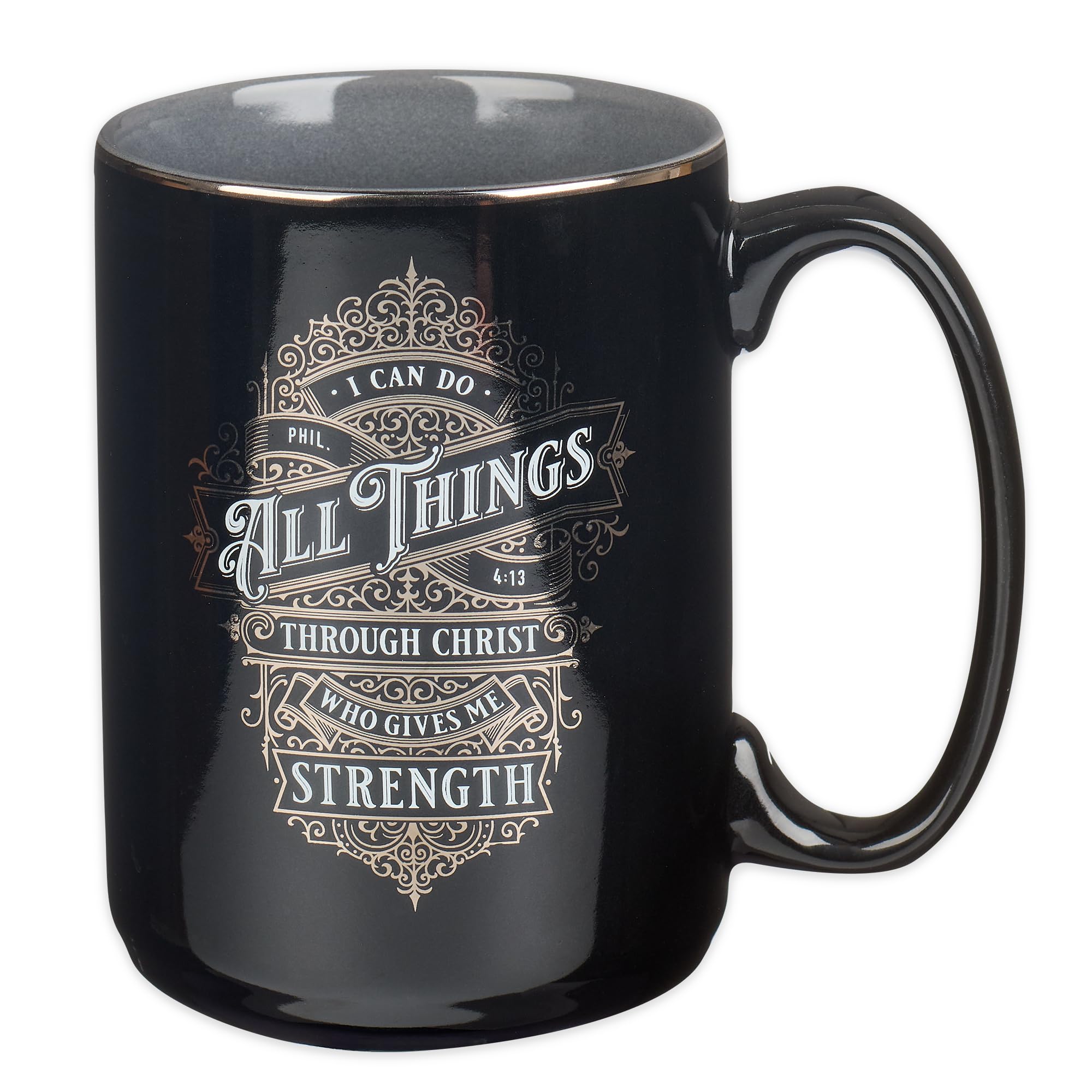 Christian Art Gifts Large Ceramic Bible Verse Coffee & Tea Mug For Men: I Can Do All Things - Phil. 4:13 Inspirational Scripture