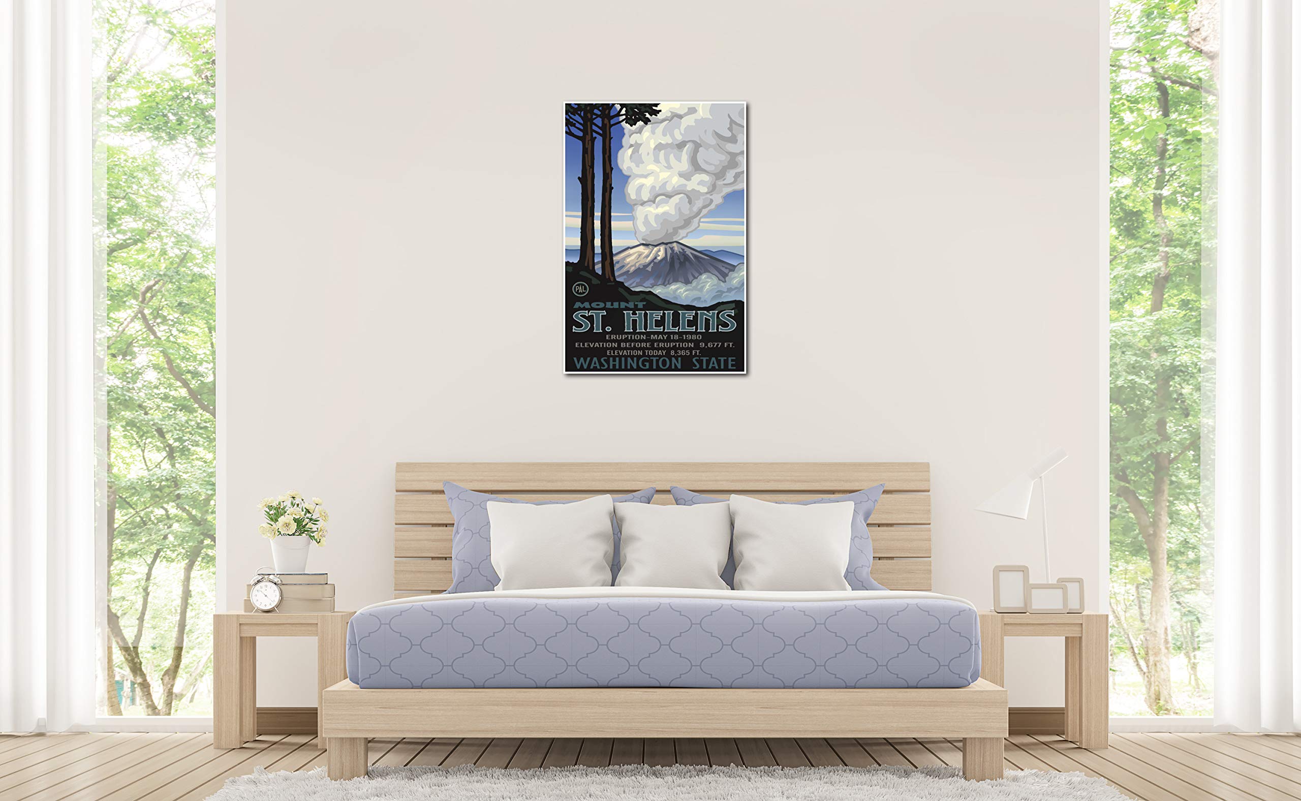 Mount St. Helen'S Washington Eruption Giclee Art Print Poster From Travel Artwork By Artist Paul A. Lanquist 24'' X 36''