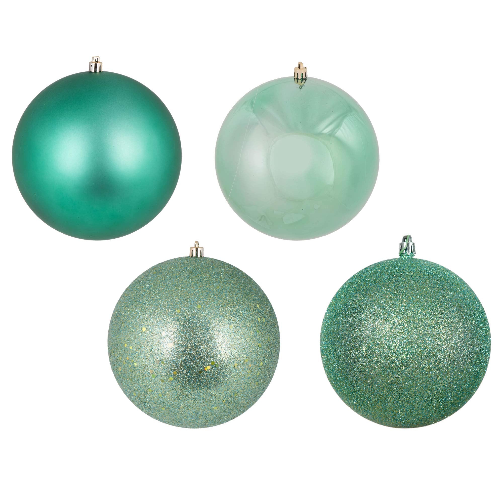 Vickerman N591544DA Ball Ornaments with 4 Separate finishes, 6, Seafoam