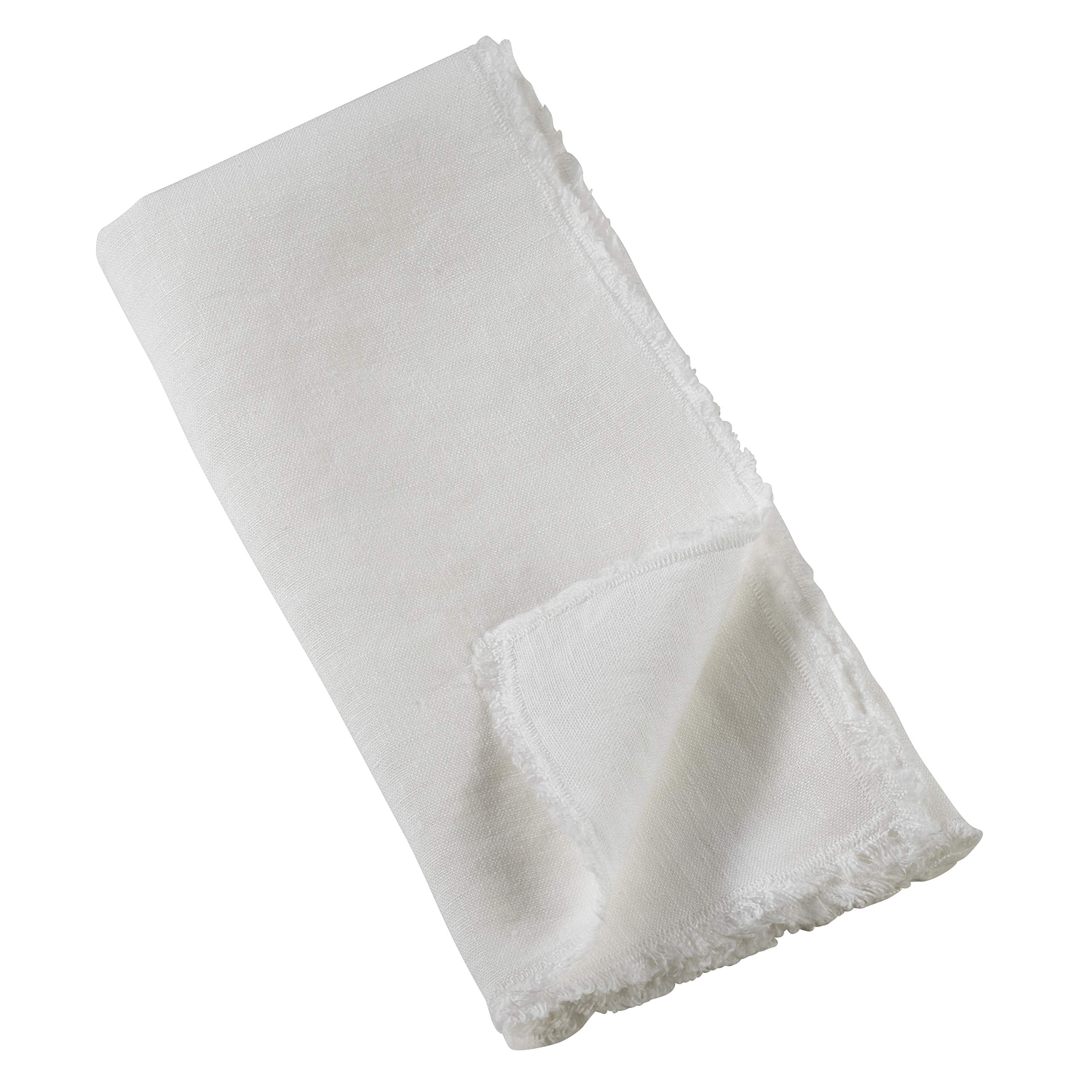 Saro Lifestyle Fringe Linen Table Napkin (Set Of 4)