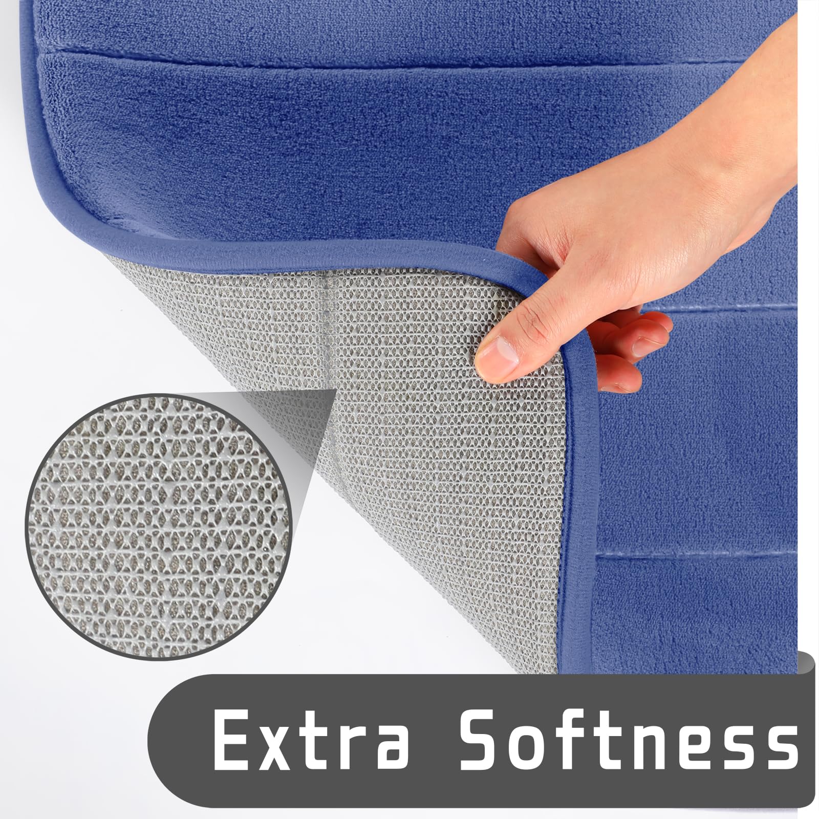 Yimobra Memory Foam Bath Mat Set, 2 Piece Soft Bathroom Rugs,31.5X19.8 And 24X20.4 U-Shaped Bathroom Rugs, Toilet Mat, Water Abs